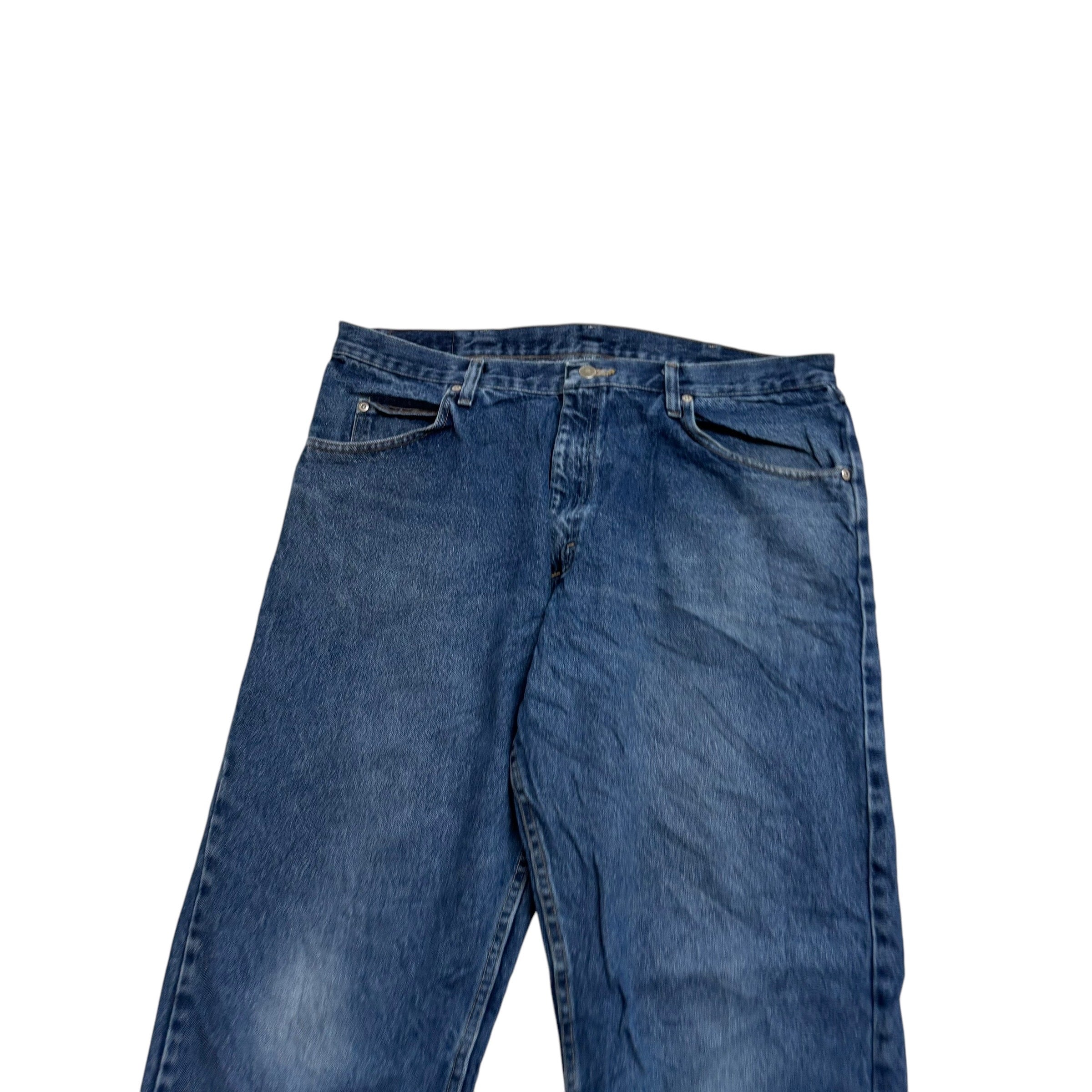 Wrangler Jeans W38 L32 Mens Mid Blue Baggy Relaxed Straight Fit Denim