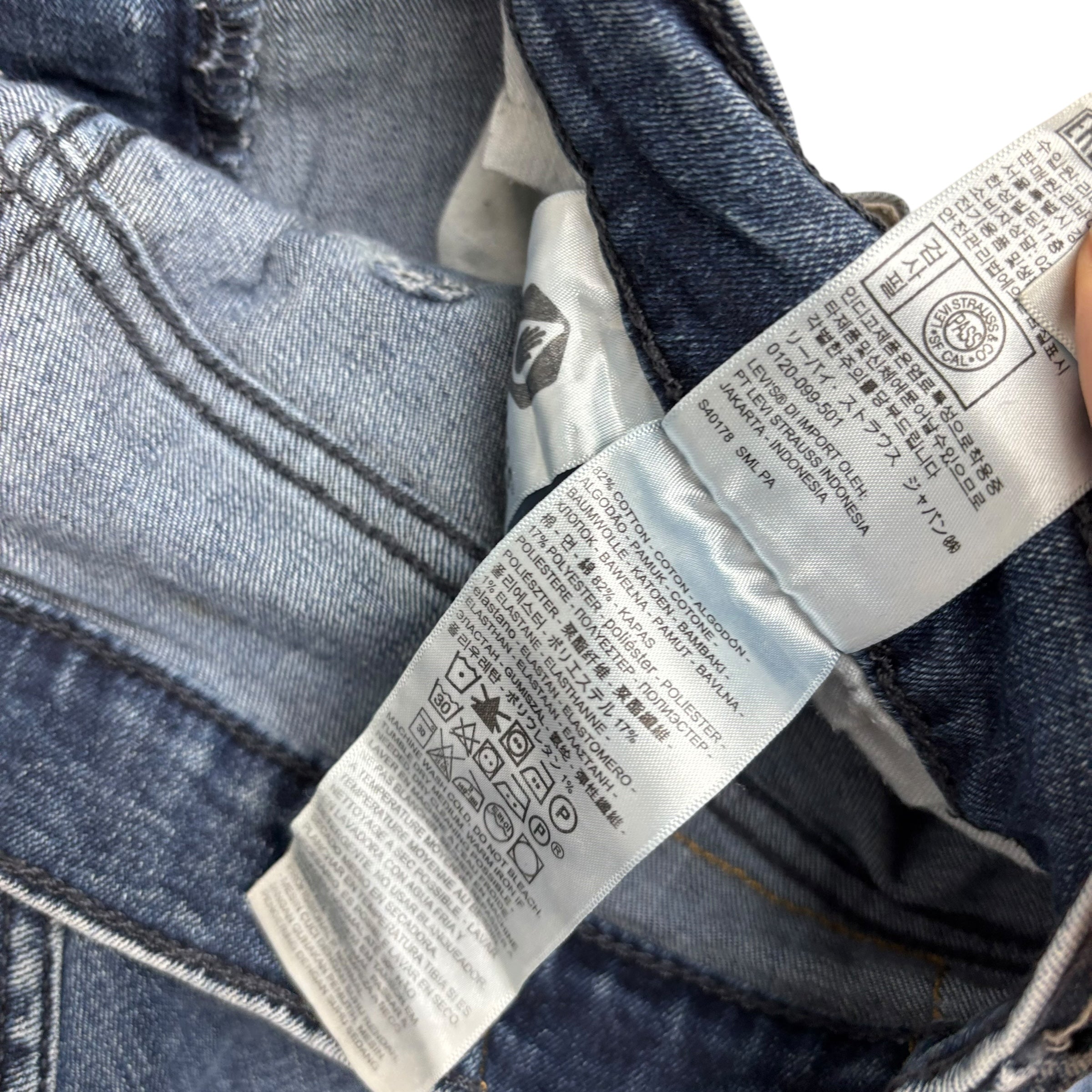 Levis 541 Jeans W33 L32 Mens Navy Blue Athletic Tapered Fit Stretch Denim (F)