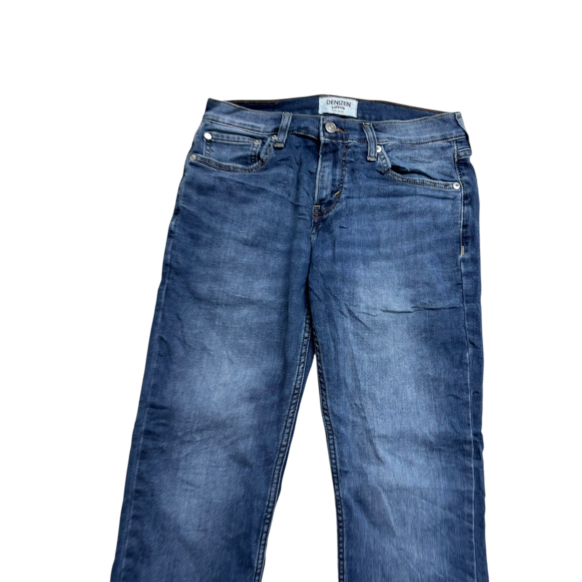 Levis Denizen Jeans W30 L30 Mens Mid Blue Slim Fit Stretch Denim (E)