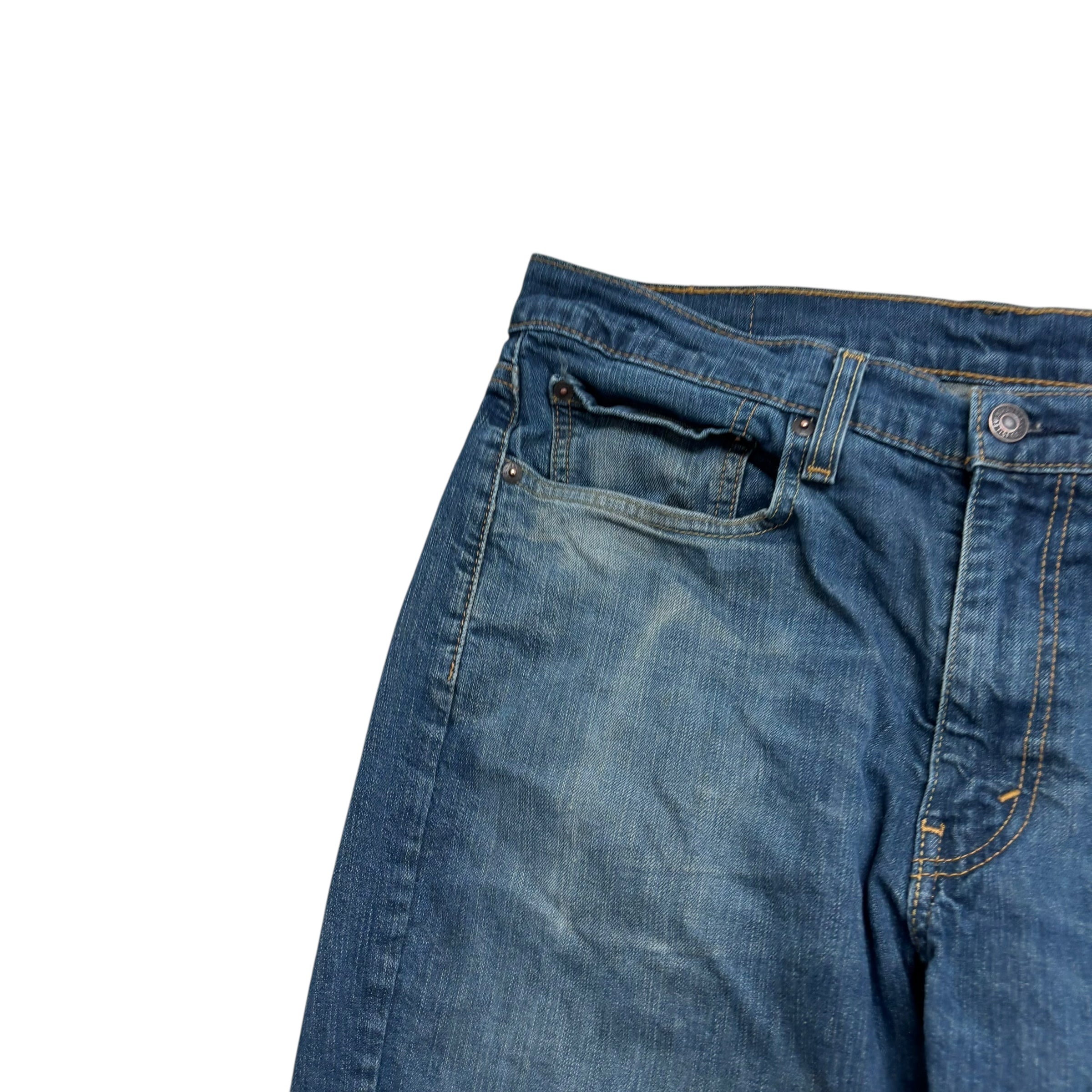 Levis 514 Jeans W34 L30 Mens Dark Blue Regular Straight Fit Stretch Denim (F)