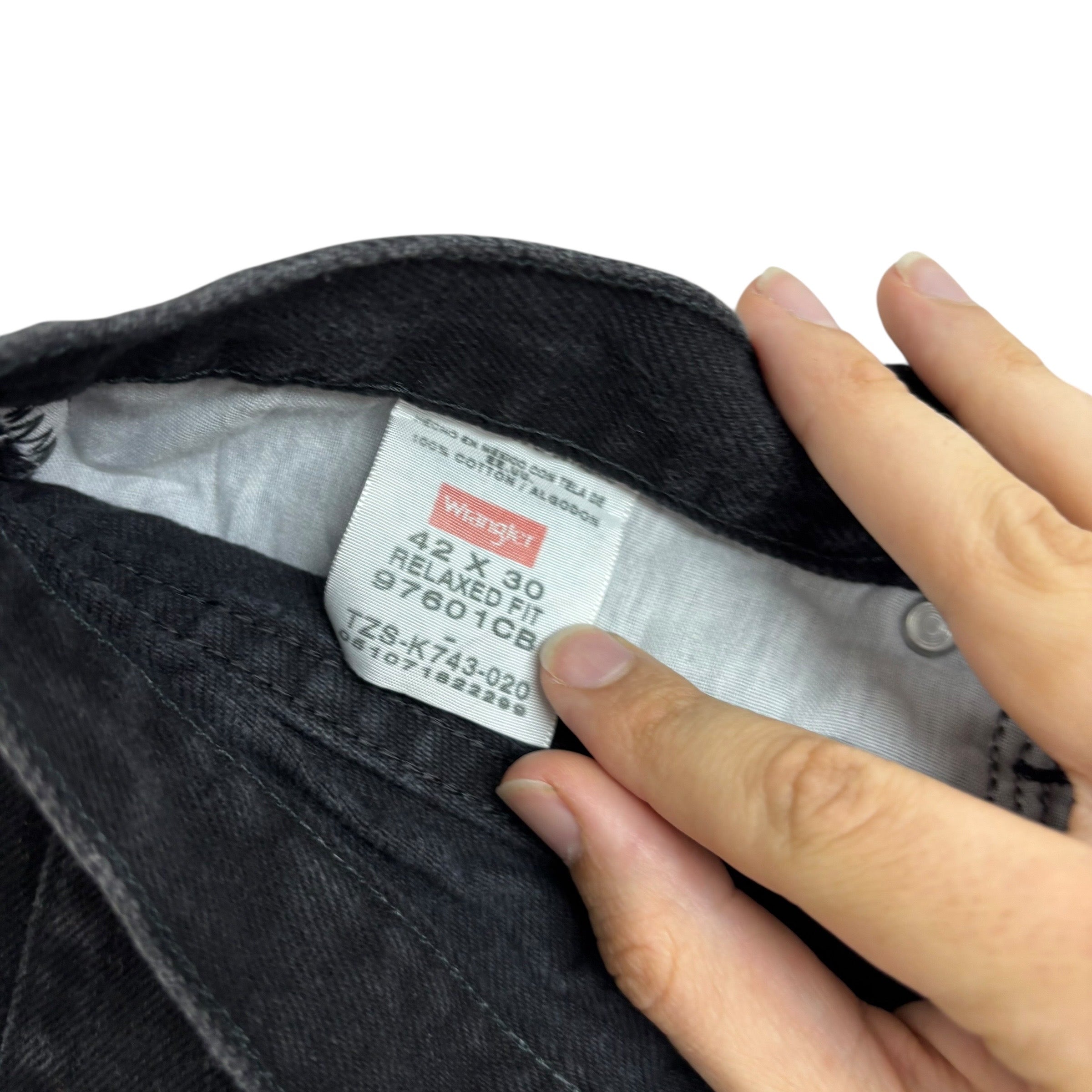 Wrangler Jeans W42 L30 Mens Black Relaxed Straight Fit Baggy Denim (E)