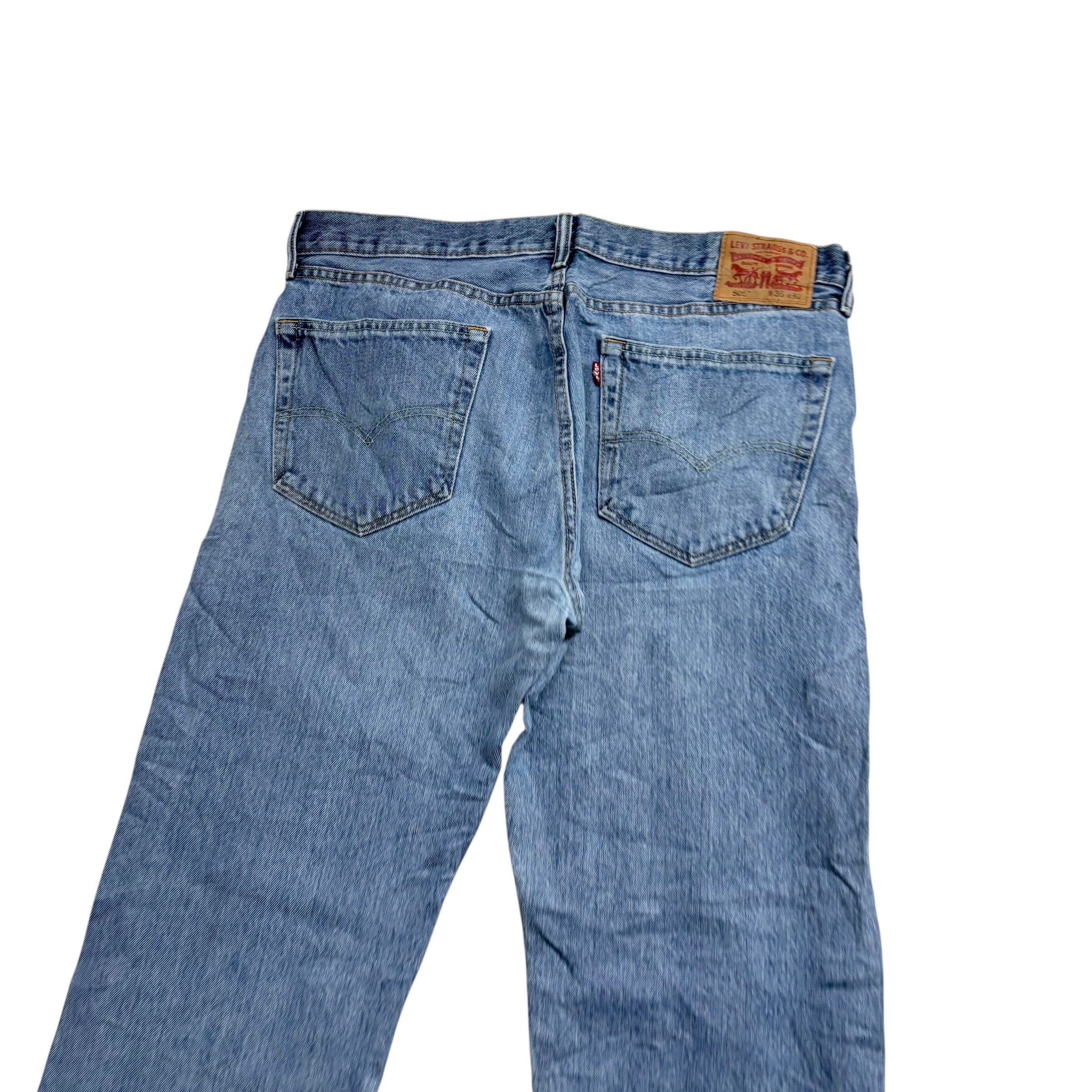 Levis 505 Jeans W36 L32 Mens Light Blue Regular Straight Fit Denim