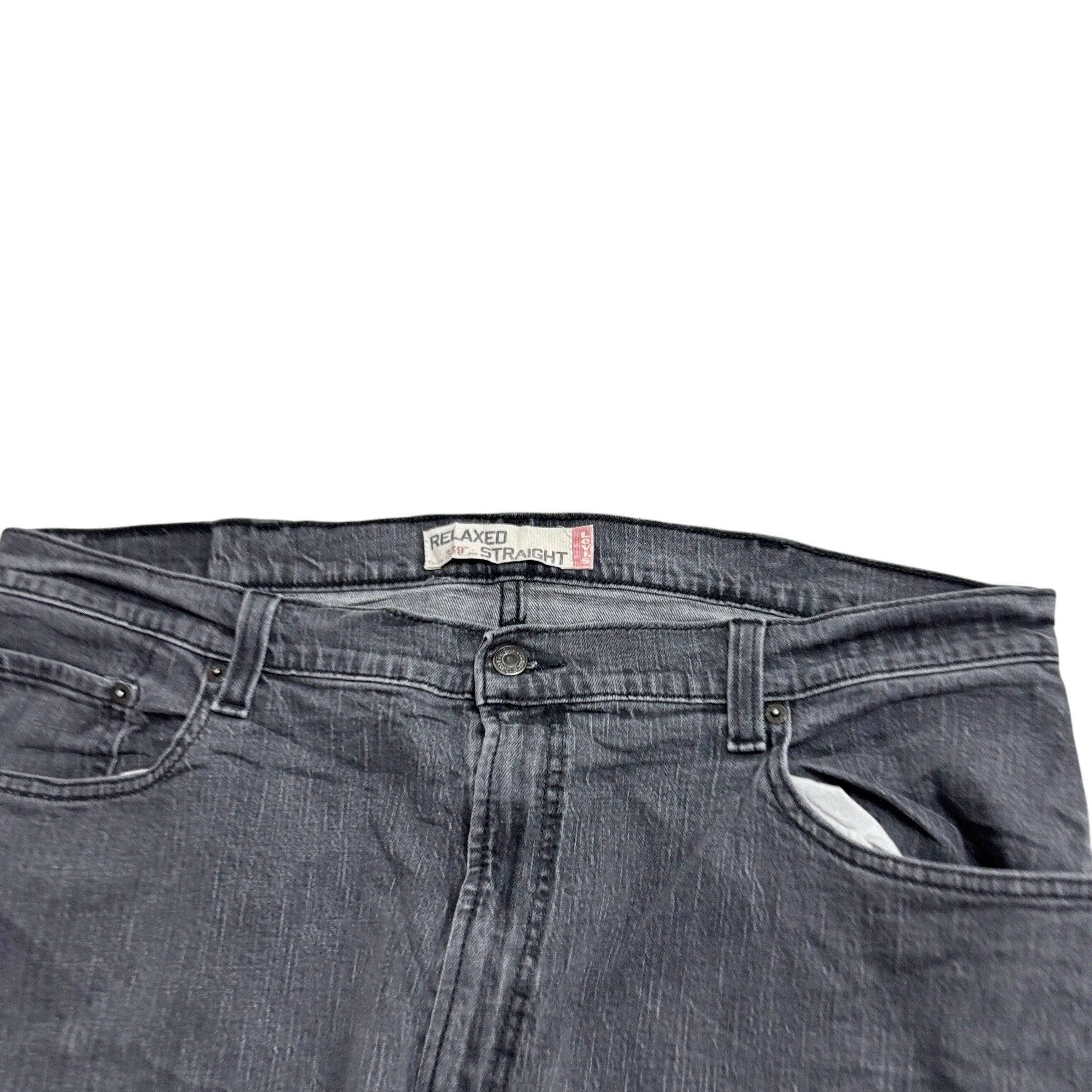 Levis 559 Jeans W40 L32 Mens Grey Relaxed Straight Fit Stretch Vintage Denim