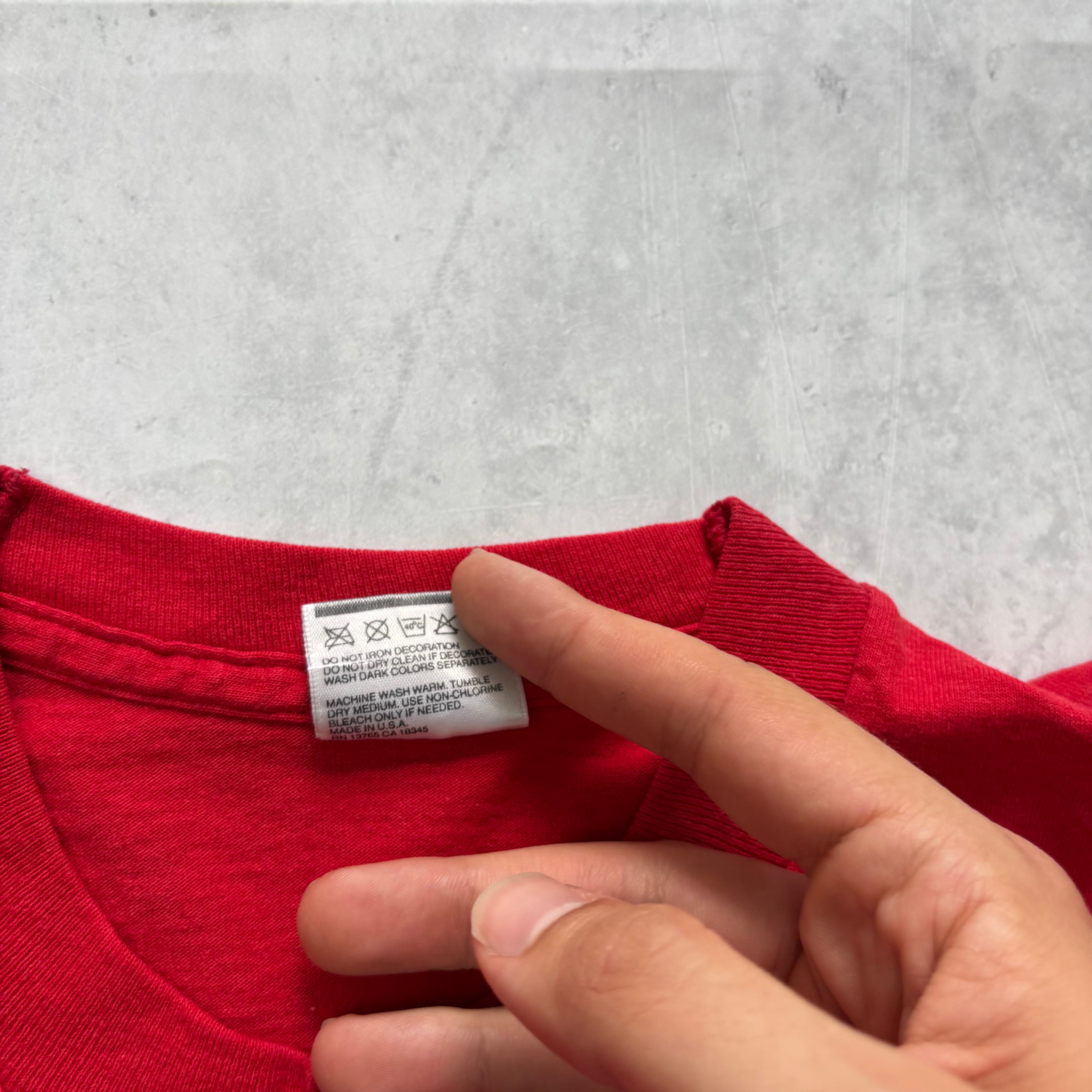 Vintage T Shirt Mens Medium Red Single Stitch Graphic Print 90s USA (E)