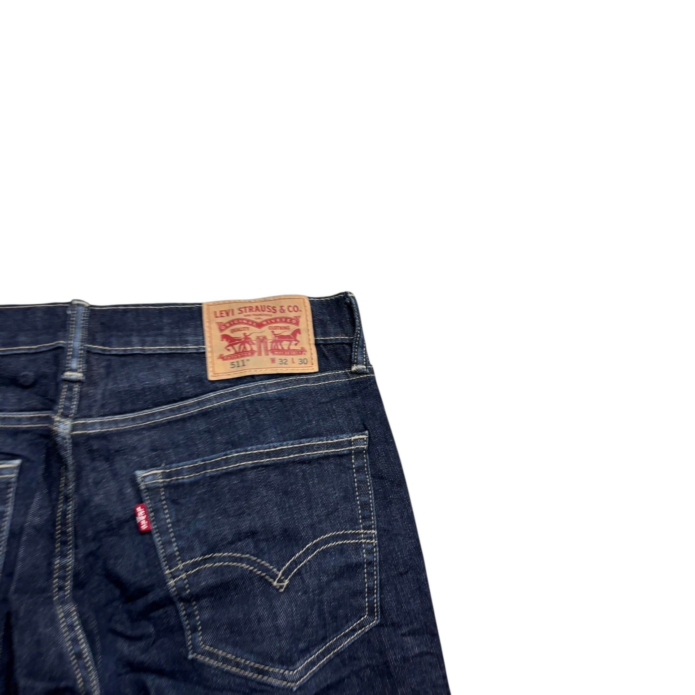 Levis 511 Jeans W32 L30 Mens Dark Blue Slim Fit Stretch Denim (E)