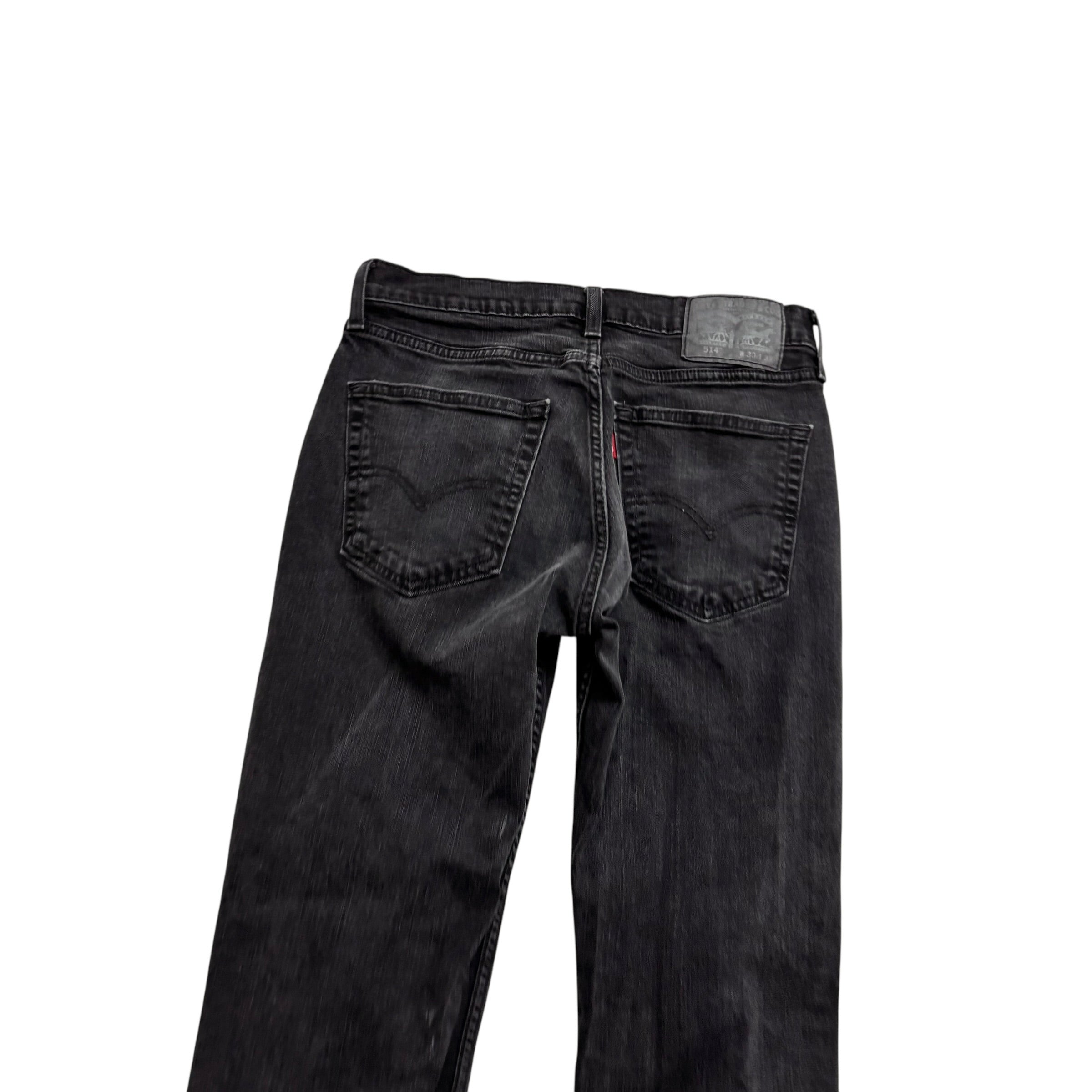 Levis 514 Jeans W29 L31 Mens Black Slim Straight Fit Stretch Denim