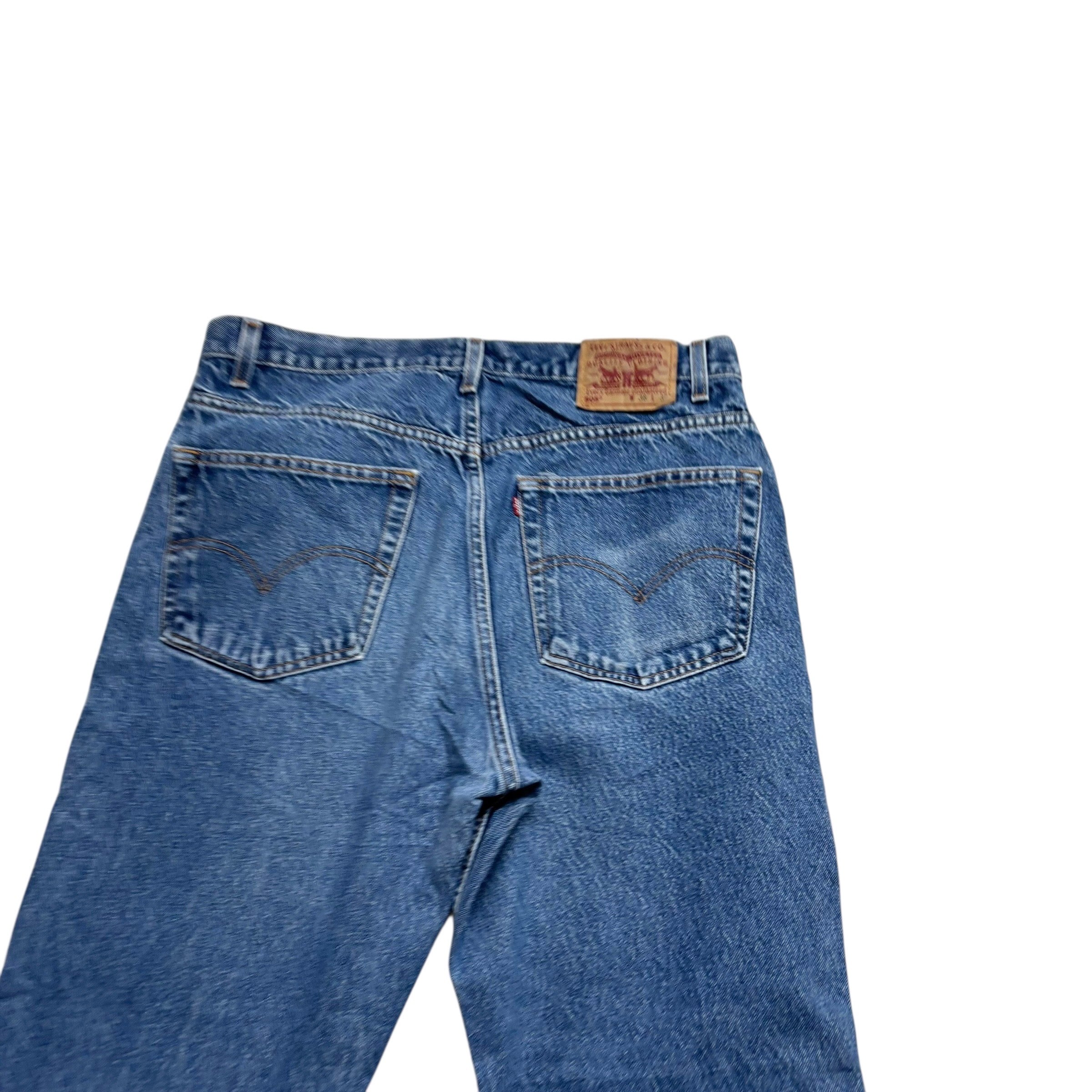 Levis 505 Jeans W36 L30 Mens Mid Blue Regular Straight Fit Vintage 90s Denim