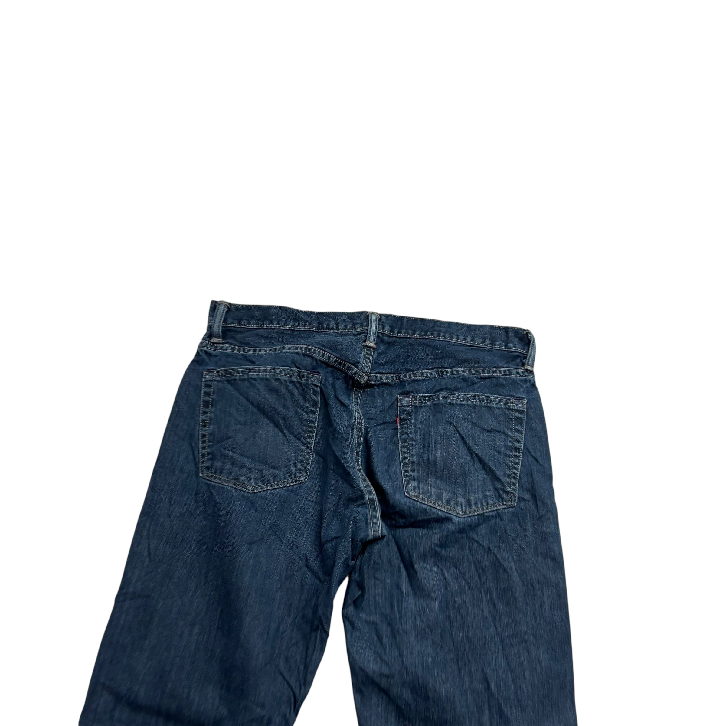 Levis 513 Jeans W34 L32 Mens Dark Blue Slim Straight Fit Vintage Denim