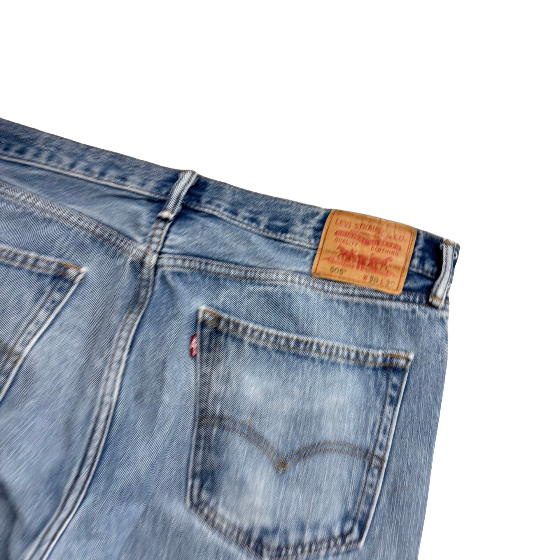 Levis 505 Jeans W36 L30 Mens Light Blue Regular Straight Fit Vintage Denim (F)
