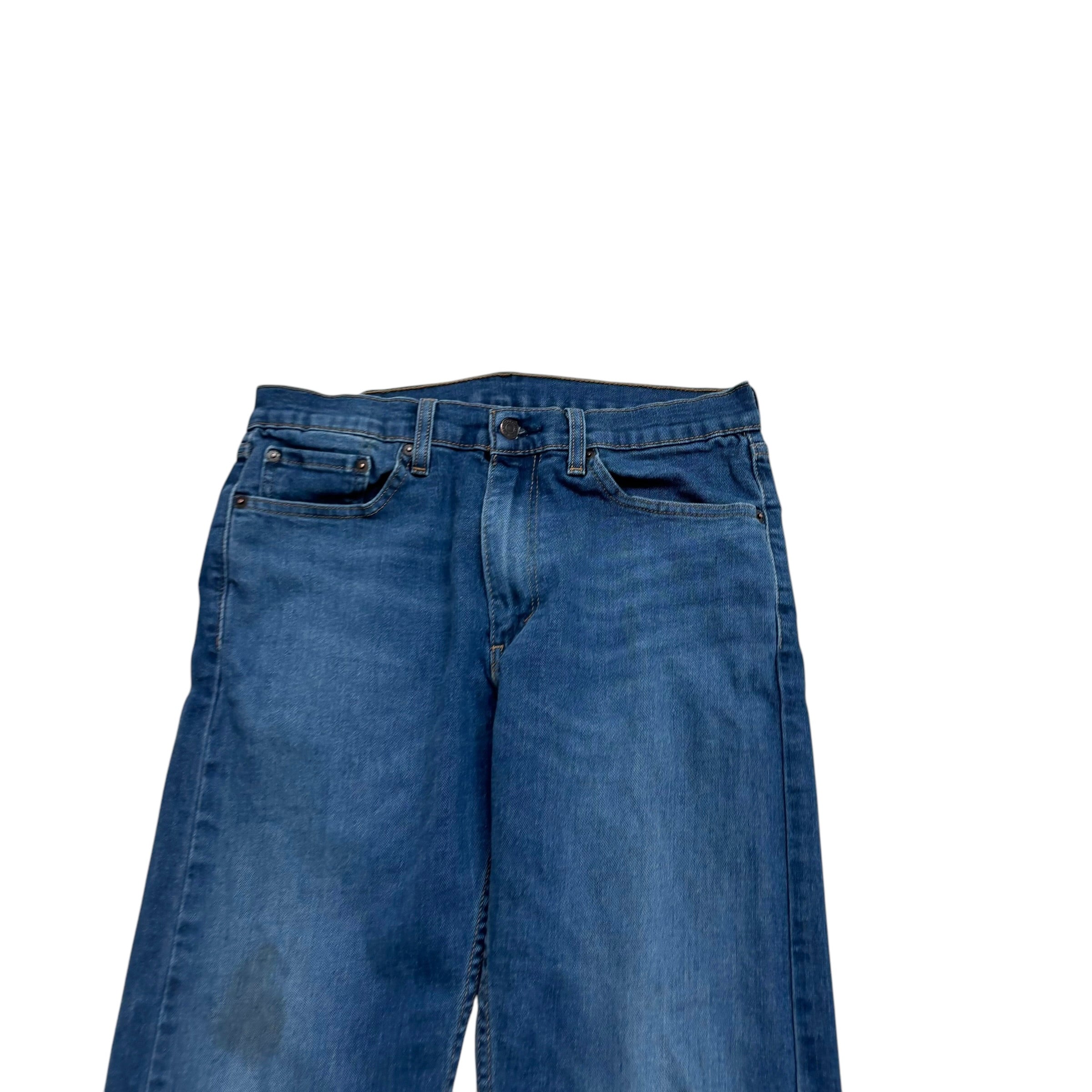 Levis 505 Jeans W33 L34 Mens Blue Regular Straight Fit Stretch Denim (F)