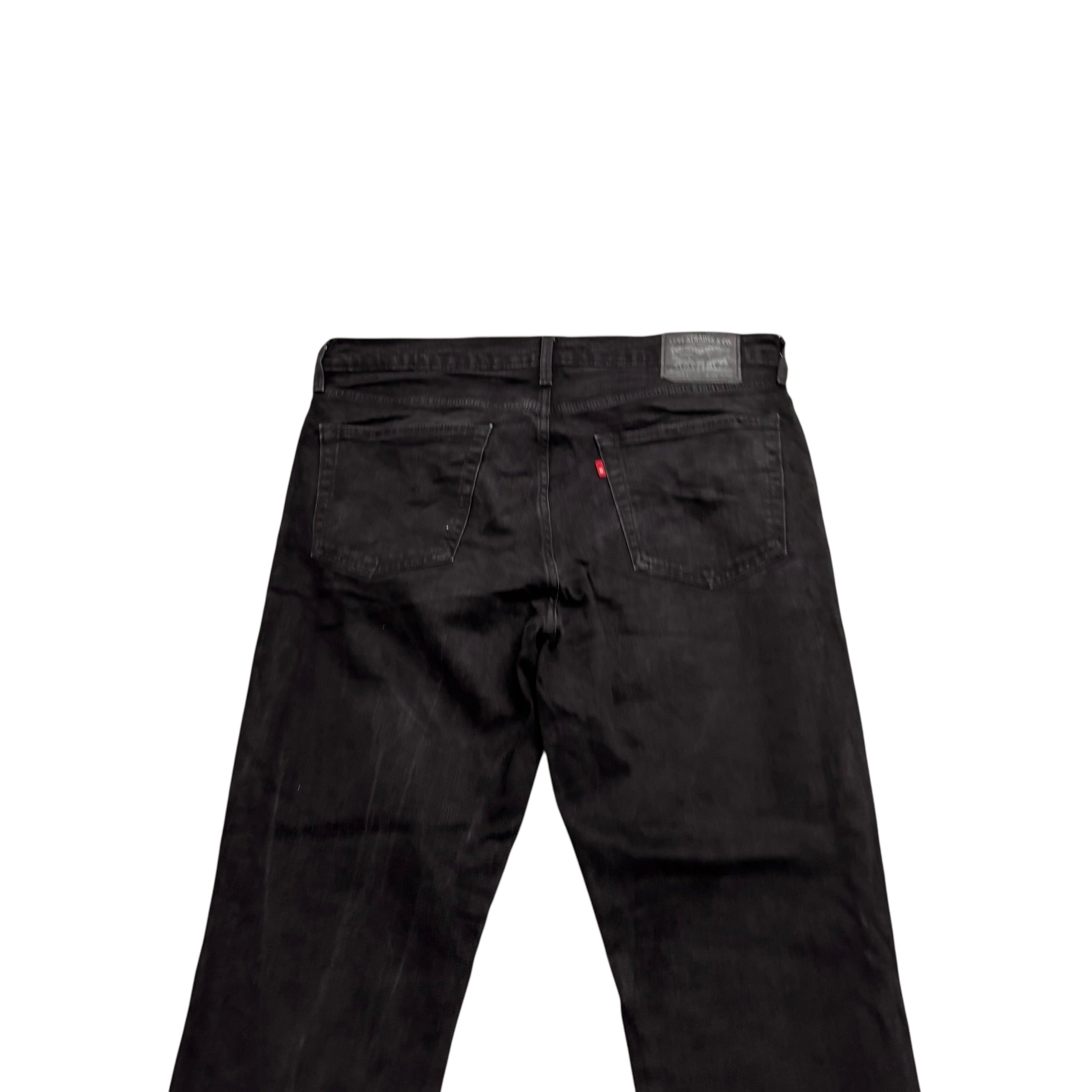 Levis 541 Jeans W38 L36 Mens Black Athletic Tapered Fit Stretch Denim