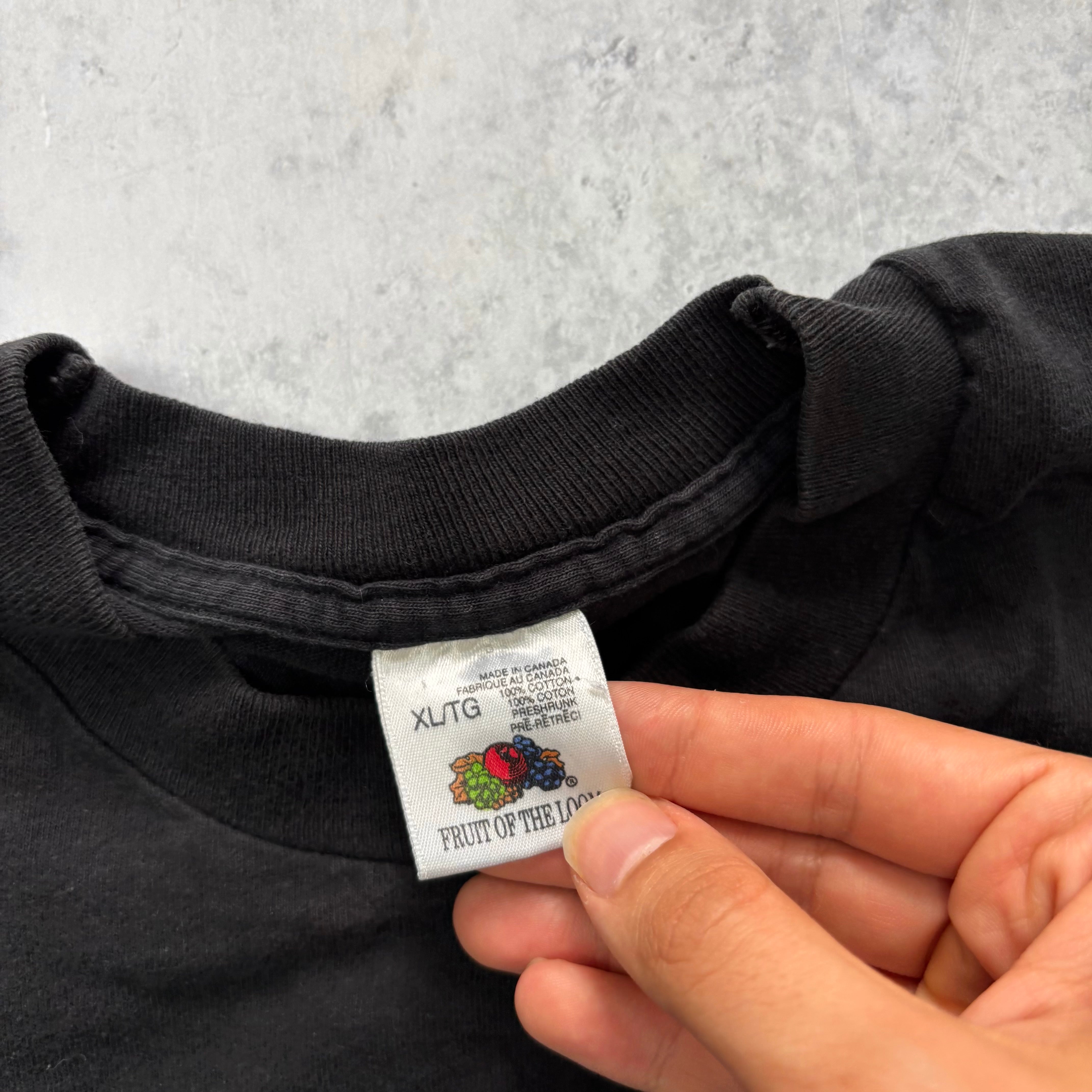 Vintage T Shirt Mens XL Black Single Stitch Graphic Print 90s USA