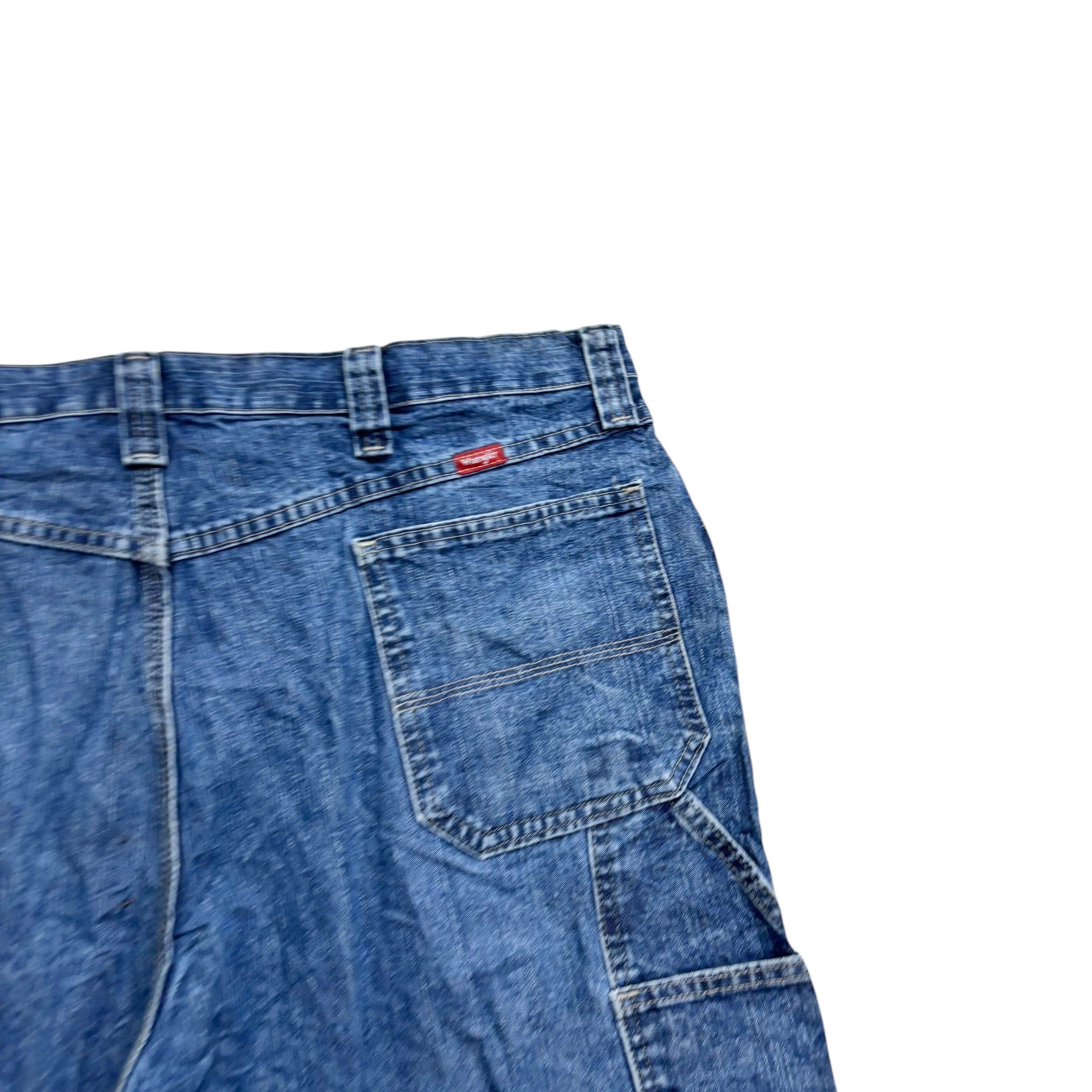 Wrangler Baggy Jorts W40 Mens Mid Blue Denim Shorts Relaxed Fit Carpenter