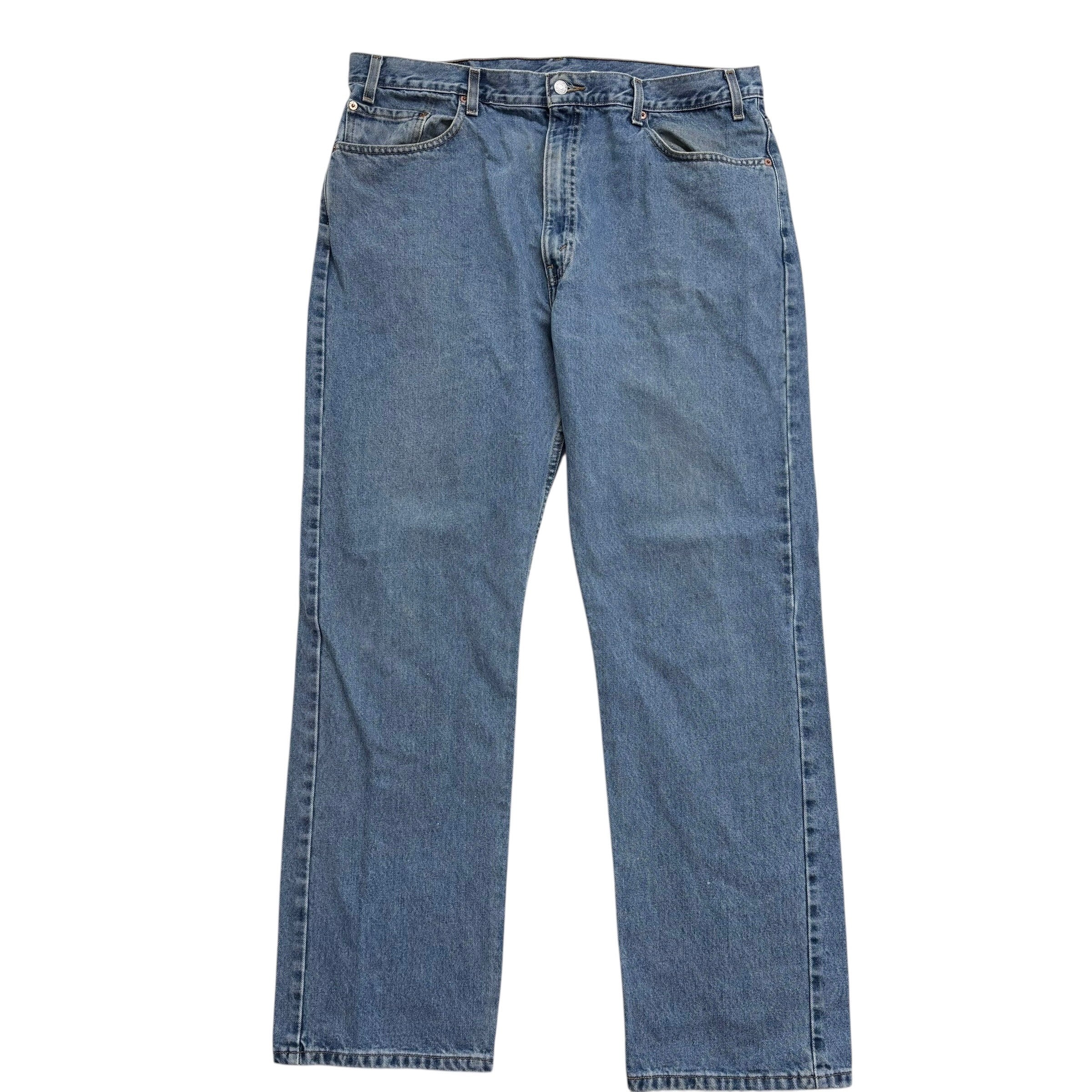 Levis 505 Jeans W38 L32 Mens Light Blue Regular Straight Fit Vintage Denim (F)