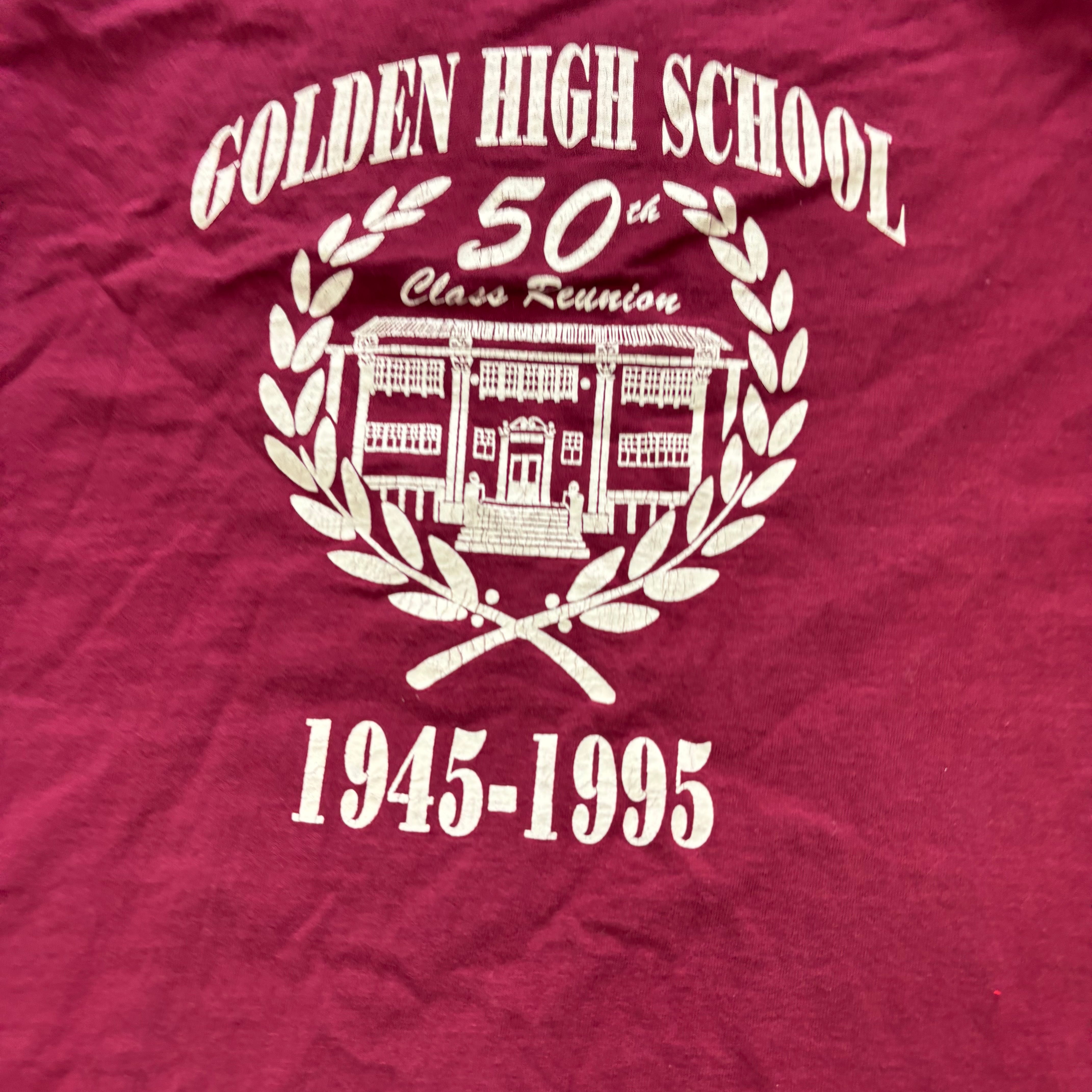 Vintage T Shirt Mens XL Burgundy Single Stitch Graphic Print 90s USA College (E)