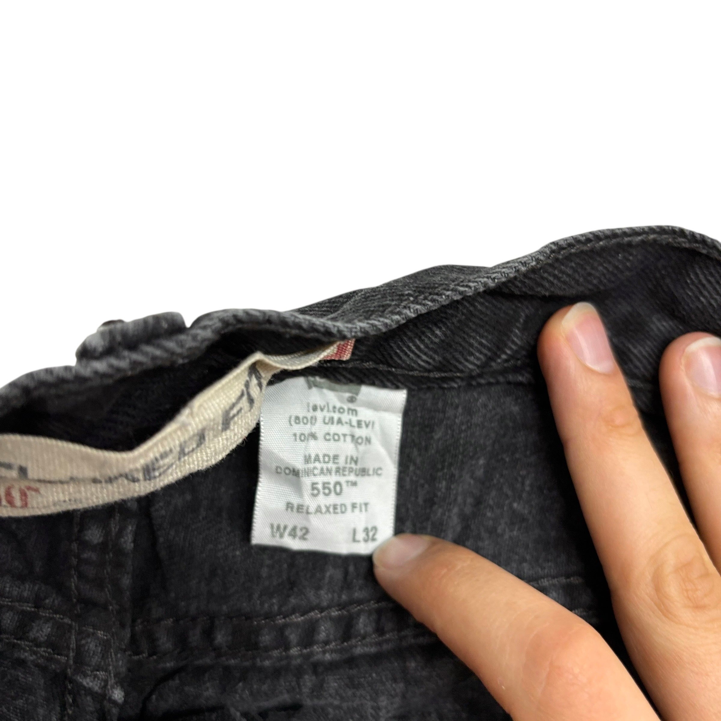 Levis 550 Jeans W40 L32 Mens Black Baggy Relaxed Straight Fit Vintage Denim (E)