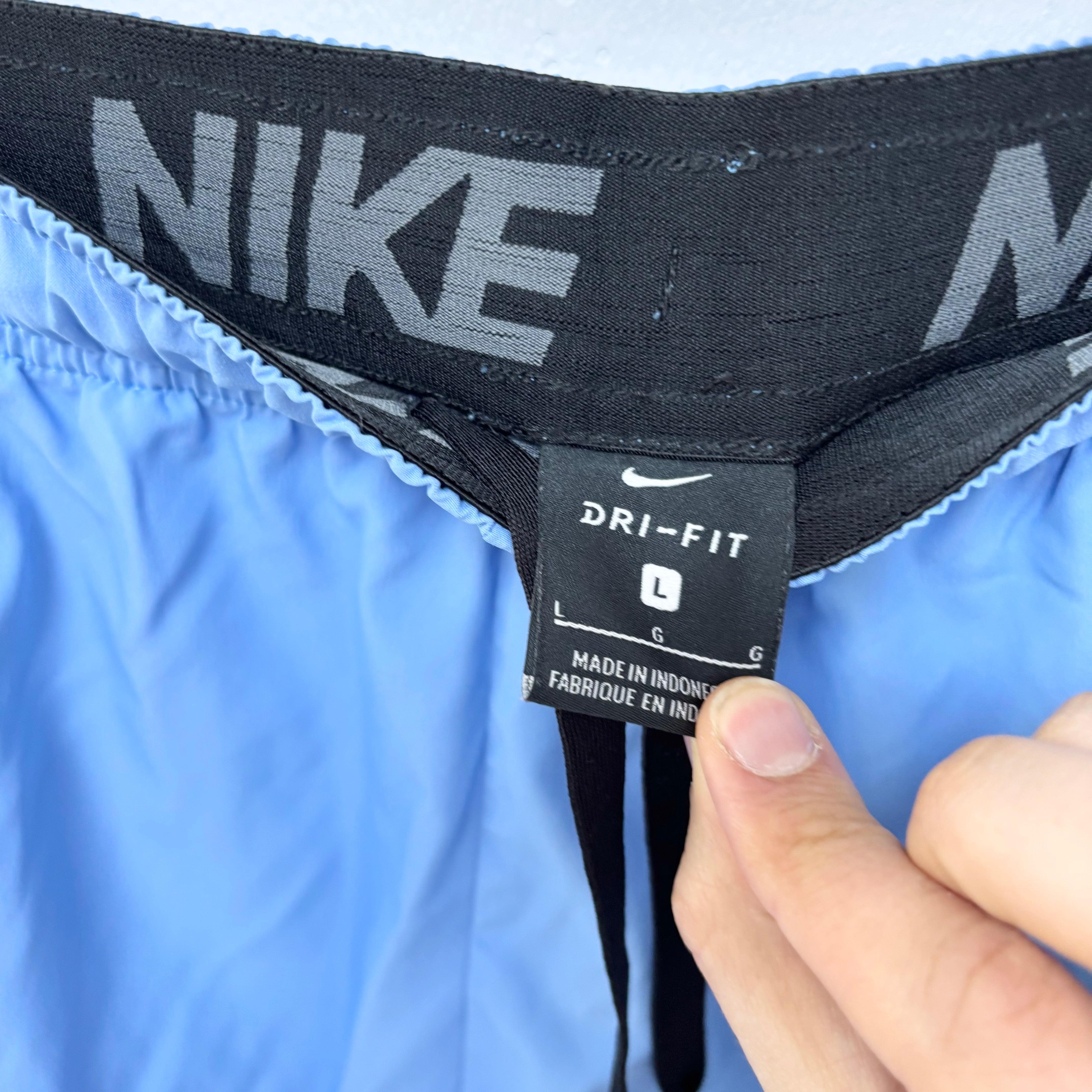 Nike Shorts Mens Large Blue Dri Fit Running Sports Gym Pockets Athletic (E)