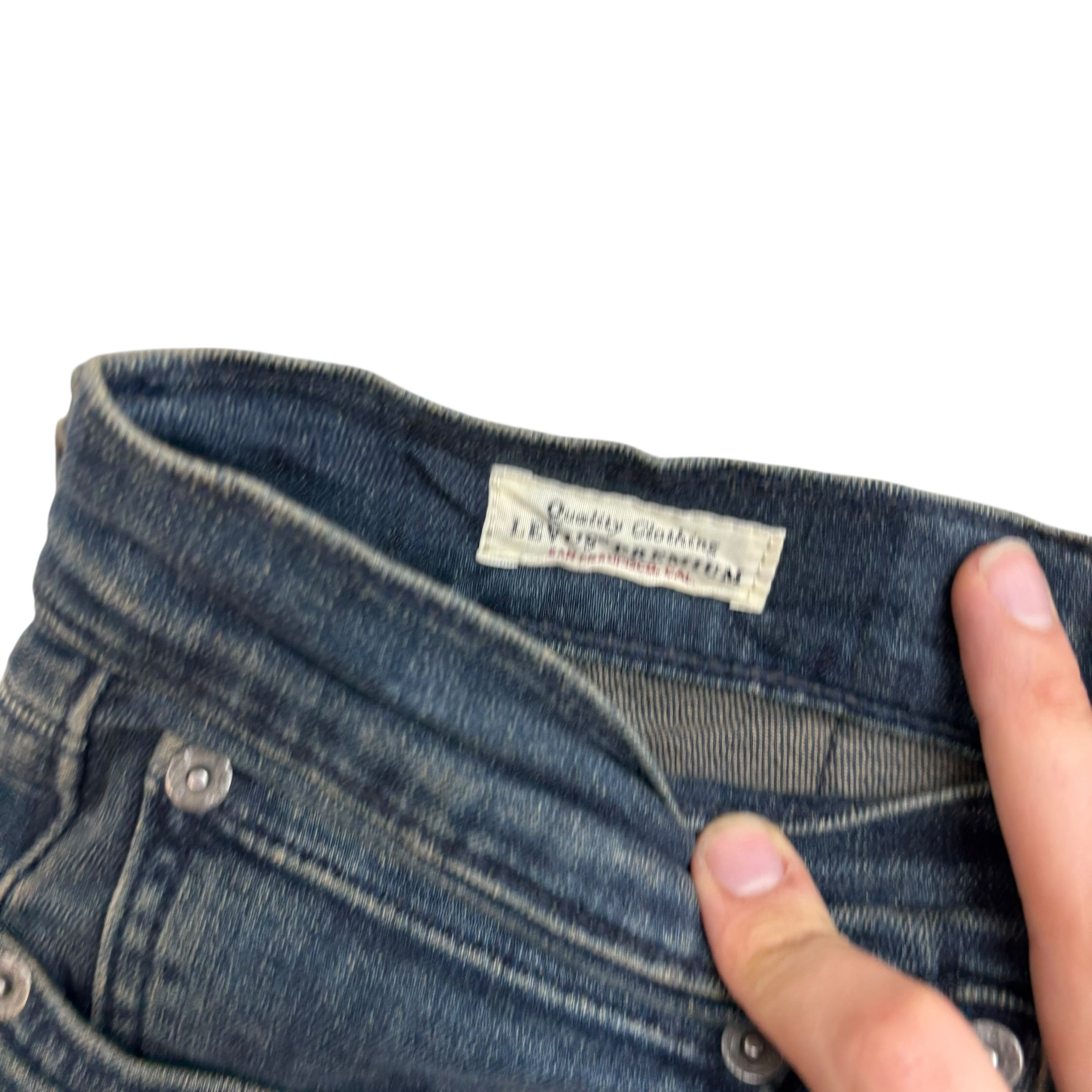 Levis 502 Jeans W36 L30 Mens Navy Blue Regular Tapered Fit Stretch Denim (F)