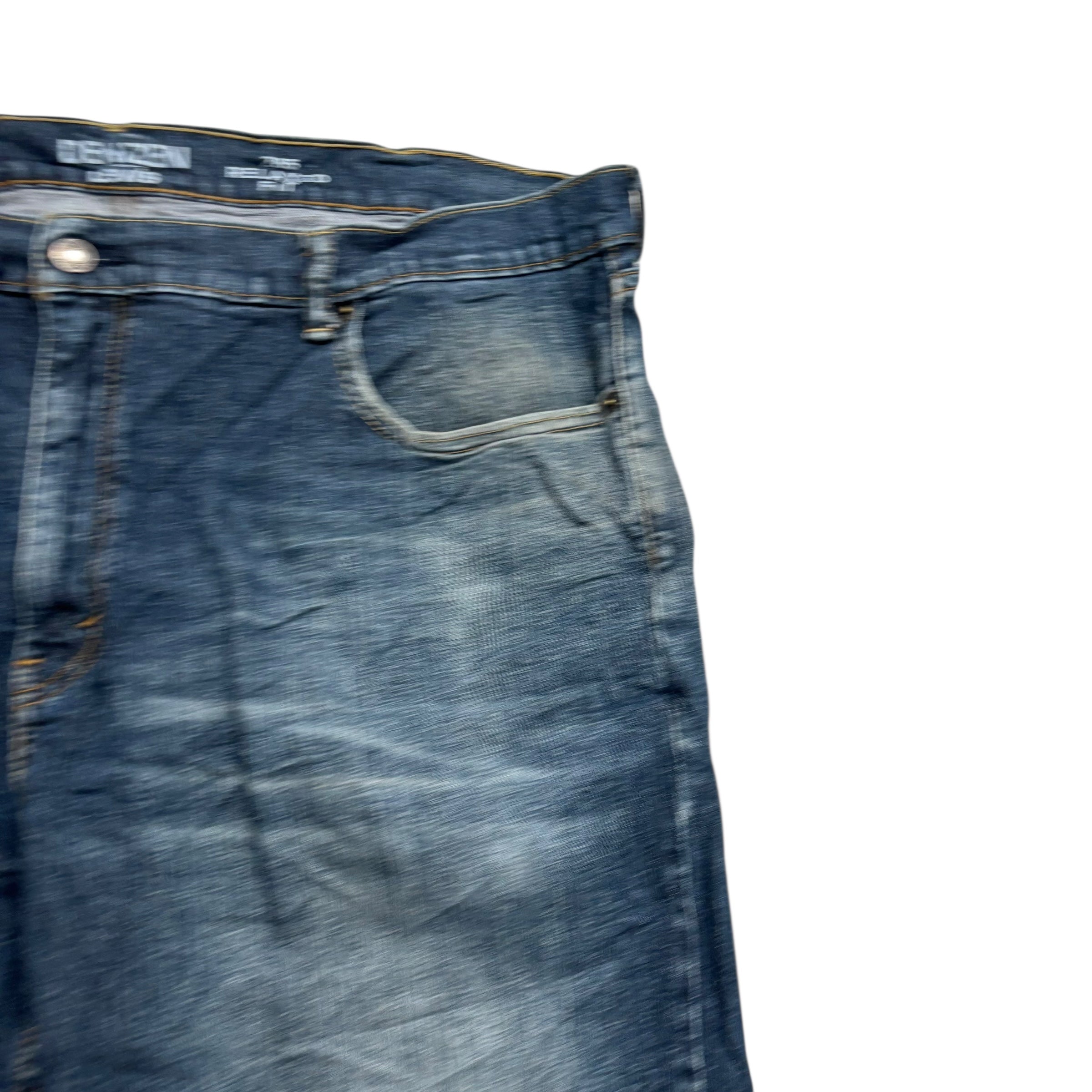 Levis Denizen Jeans W42 L32 Mens Dark Blue Relaxed Straight Stretch Denim (F)