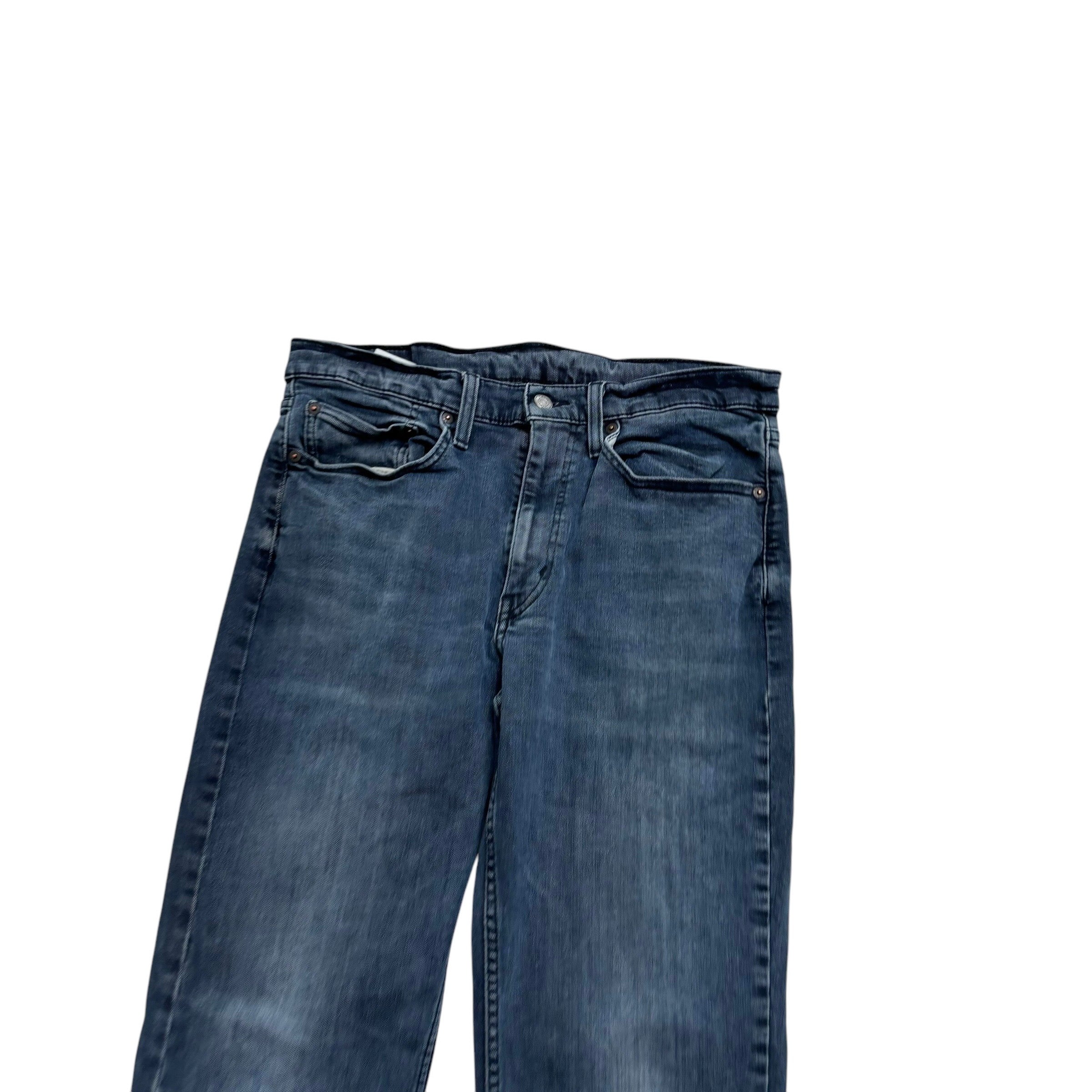 Levis 514 Jeans W32 L32 Mens Navy Blue Slim Straight Fit Stretch Denim (F)
