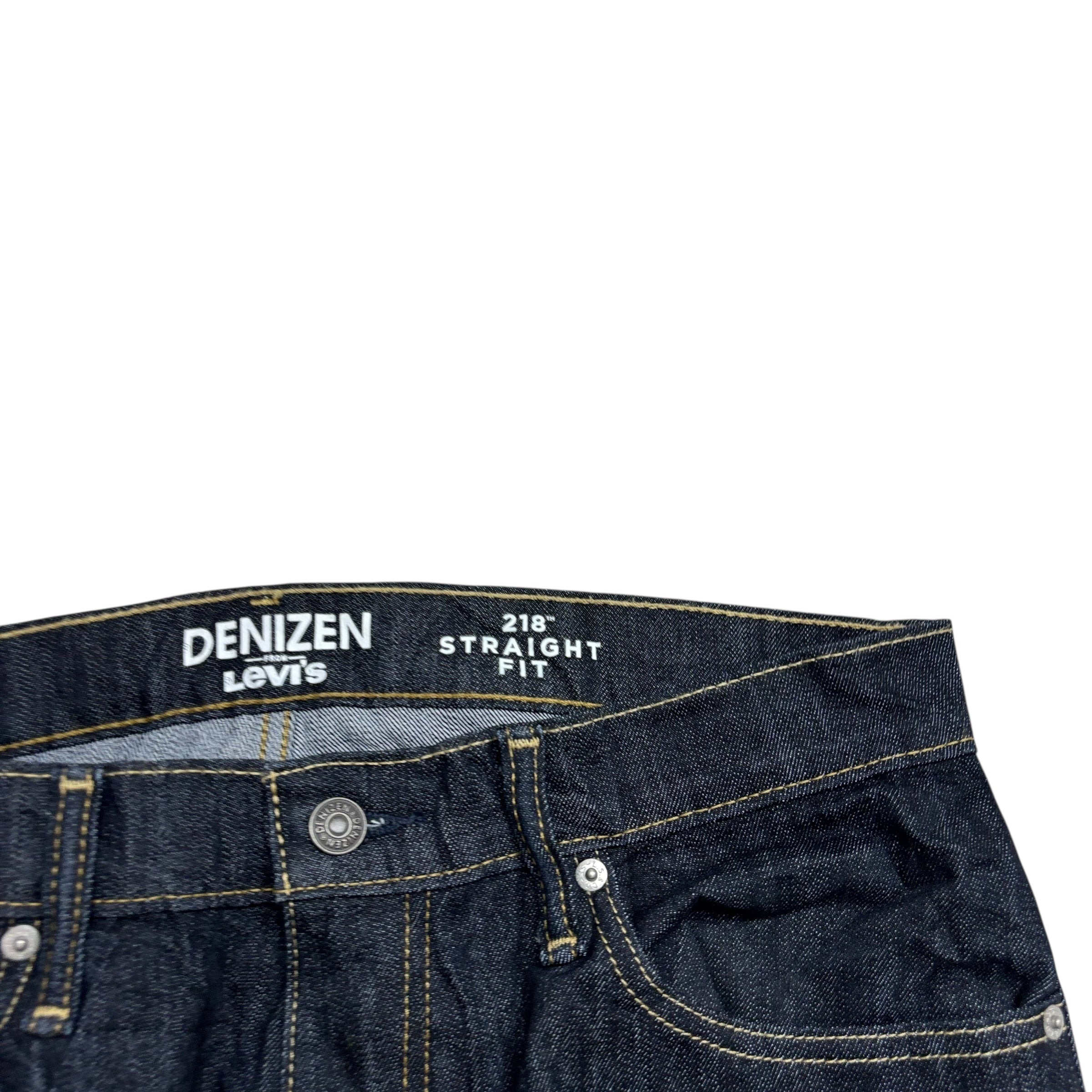 Levis Denizen Jeans W33 L32 Mens Dark Blue Regular Straight Stretch Denim (E)