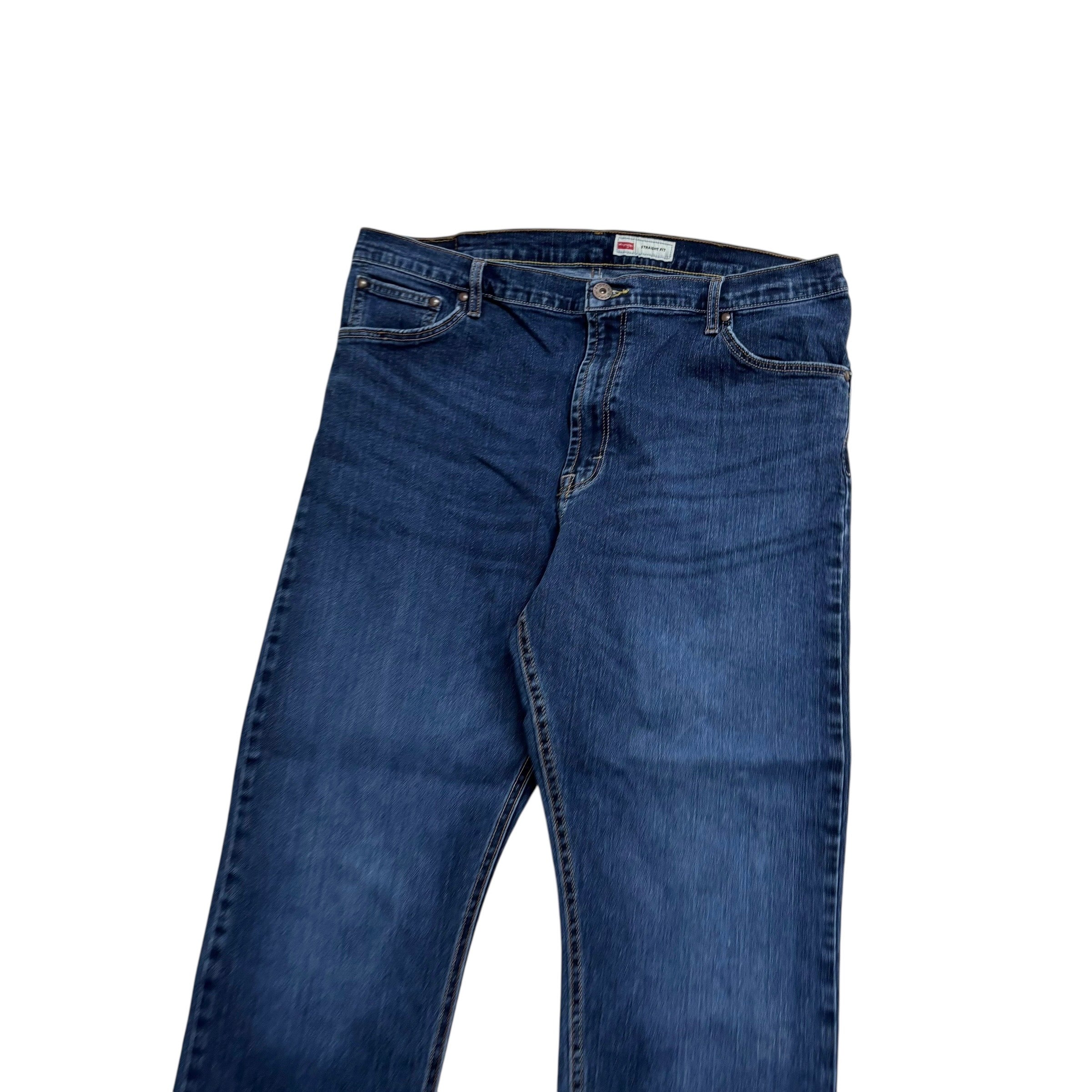 Wrangler Jeans W38 L30 Mens Dark Blue Slim Straight Fit Stretch Denim