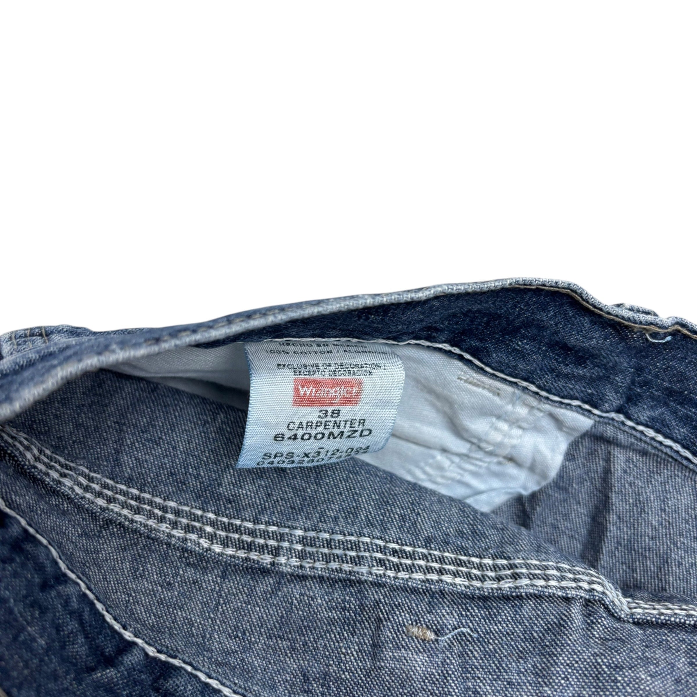 Wrangler Jorts W38 Mens Mid Blue Denim Shorts Baggy Relaxed Carpenter (E)