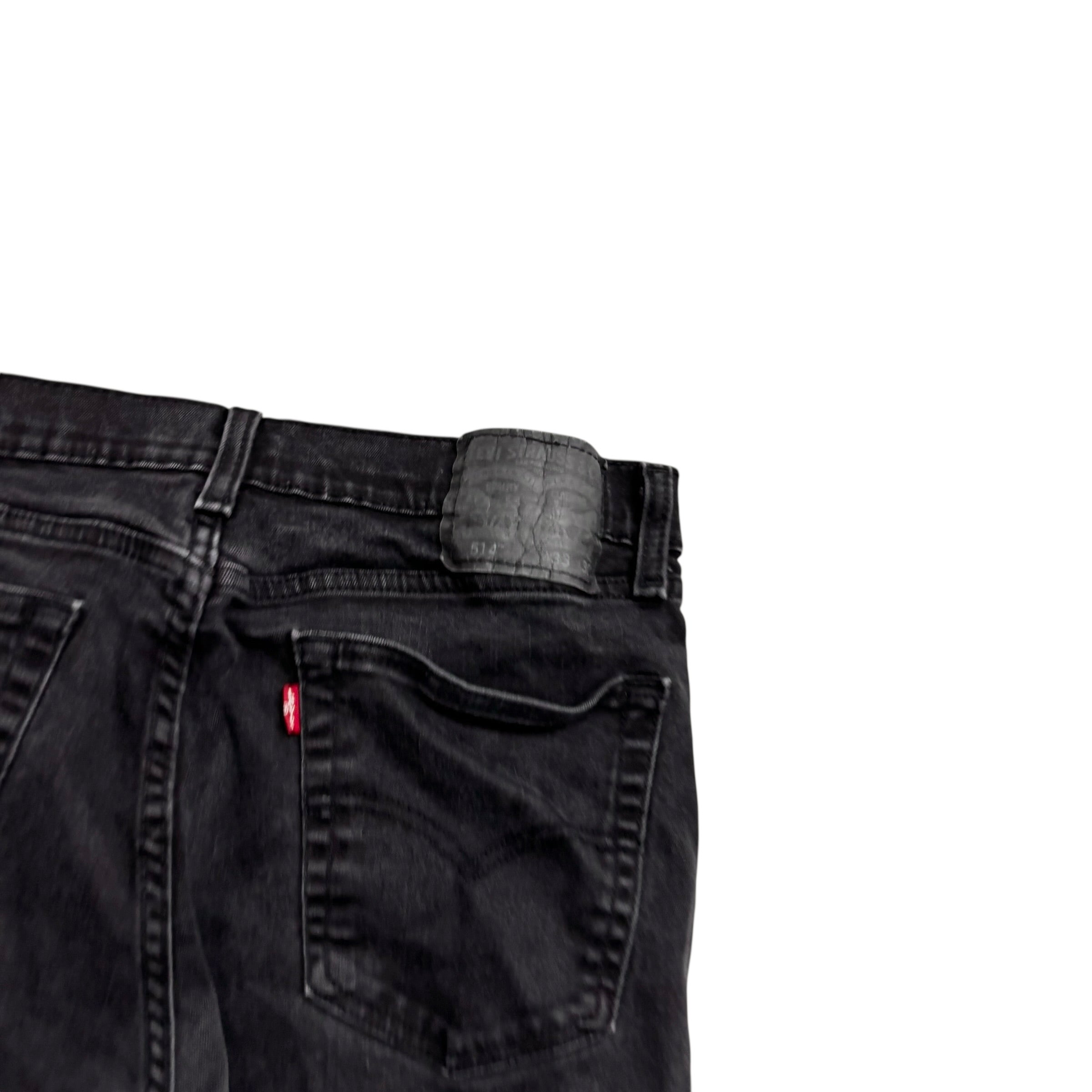 Levis Jeans W32 L28 Mens Black Slim Straight Fit Stretch Denim