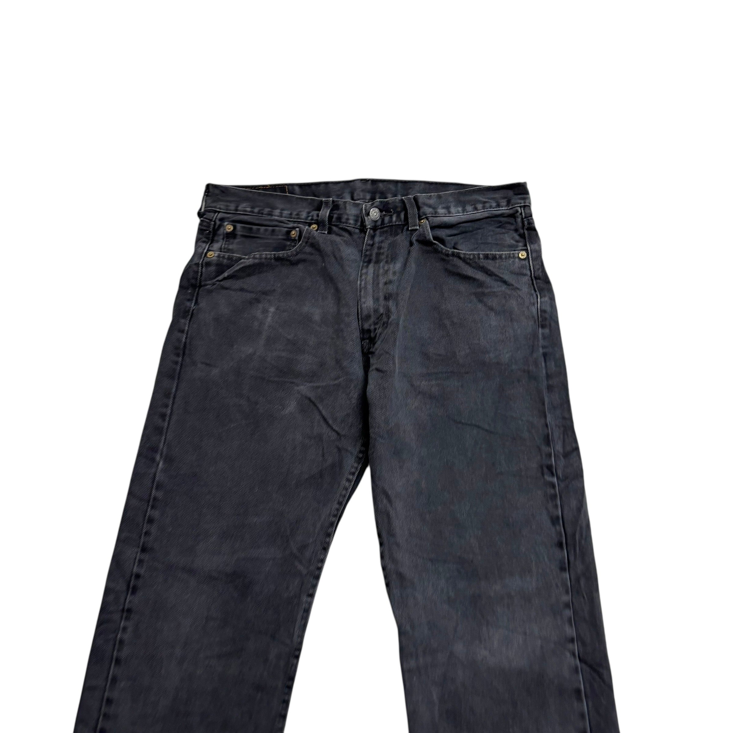 Levis 505 Jeans W34 L34 Mens Black Regular Straight Fit Denim