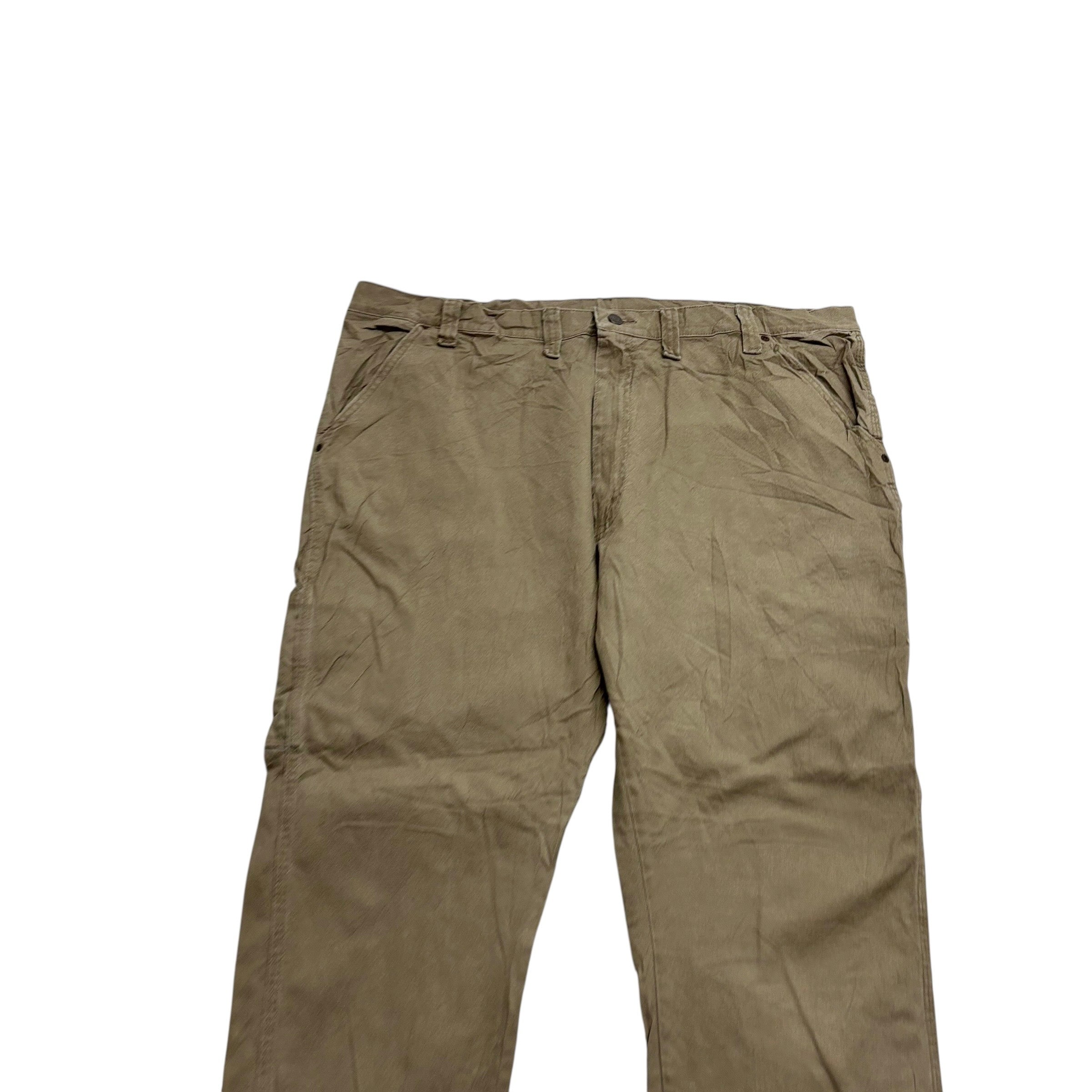 Wrangler Carpenter Pants W44 L32 Mens Beige Relaxed Straight Stretch Trouser (E)