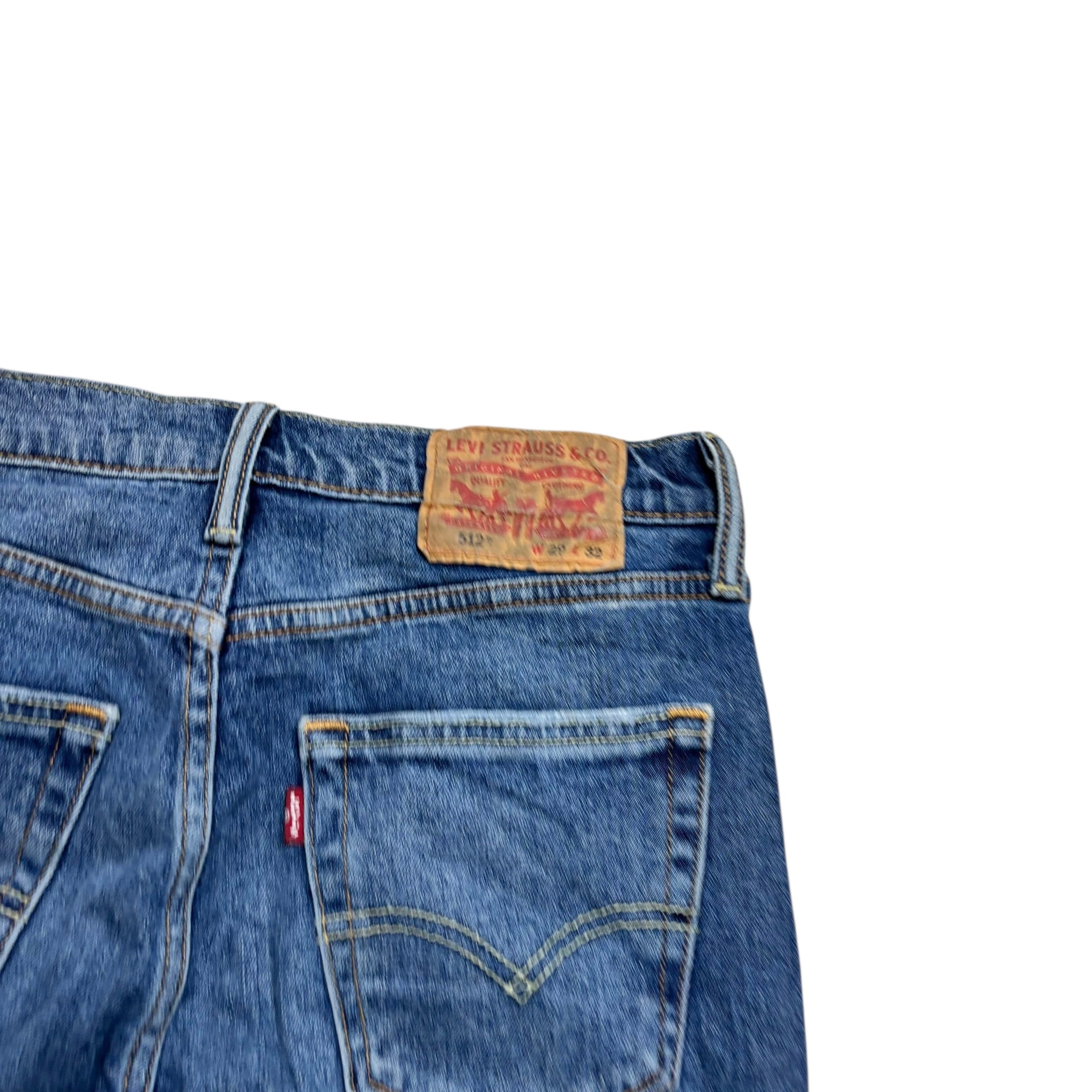 Levis 512 Distressed Jeans W29 L31 Mens Mid Blue Slim Tapered Fit Stretch Denim