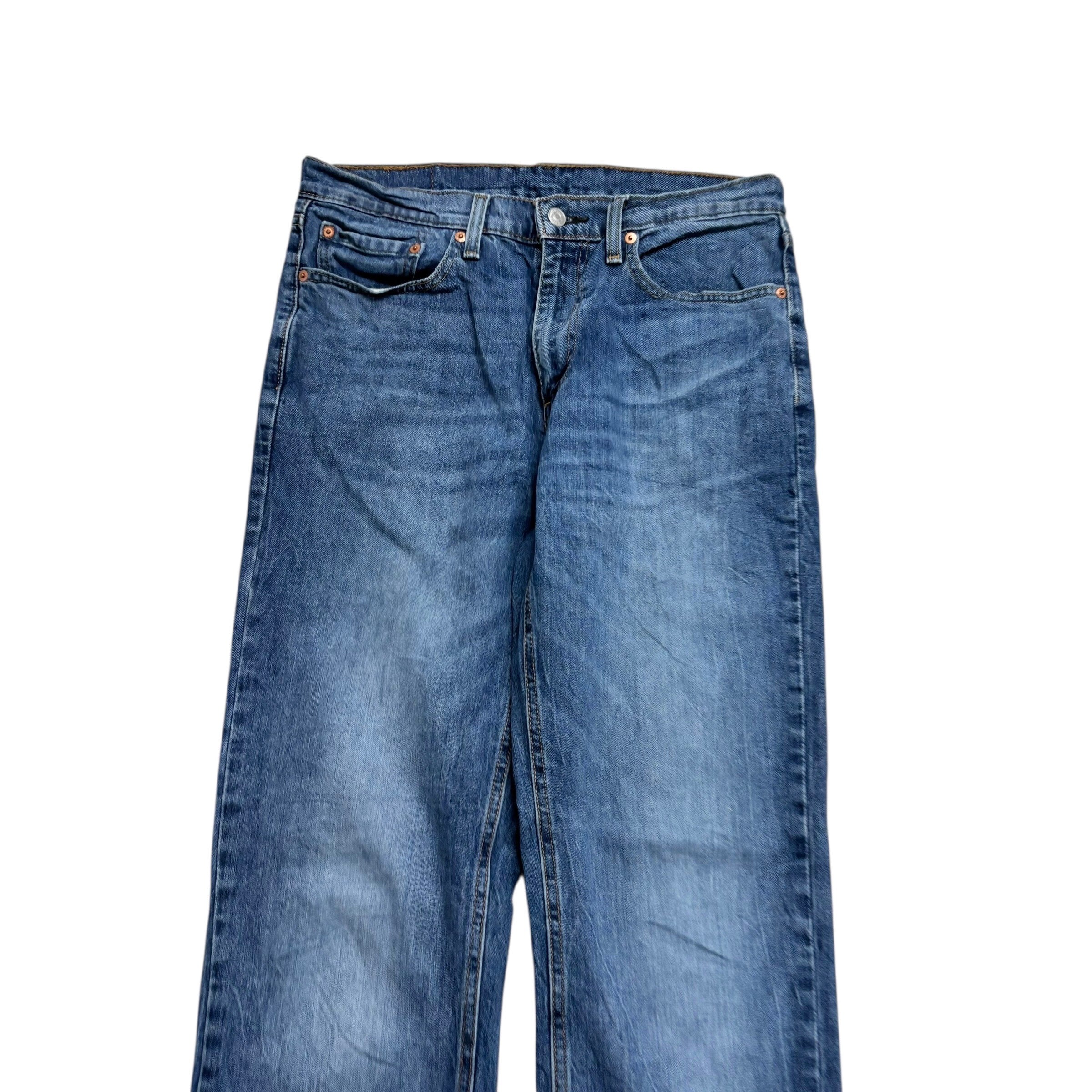 Levis 541 Jeans W32 L35 Mens Mid Blue Athletic Tapered Fit Stretch Denim (E)