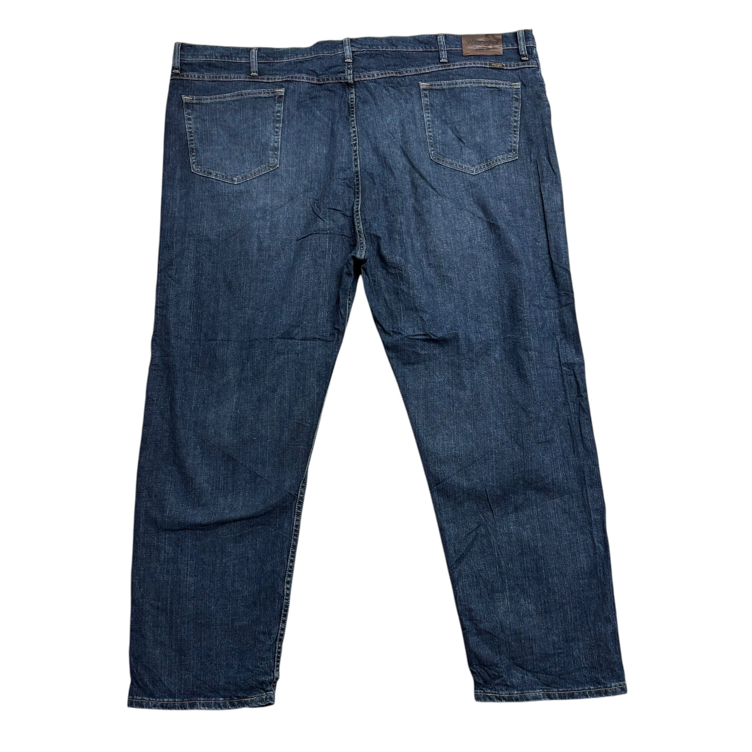 Wrangler Jeans W52 L32 Mens Dark Blue Relaxed Straight Fit Stretch Denim (E)
