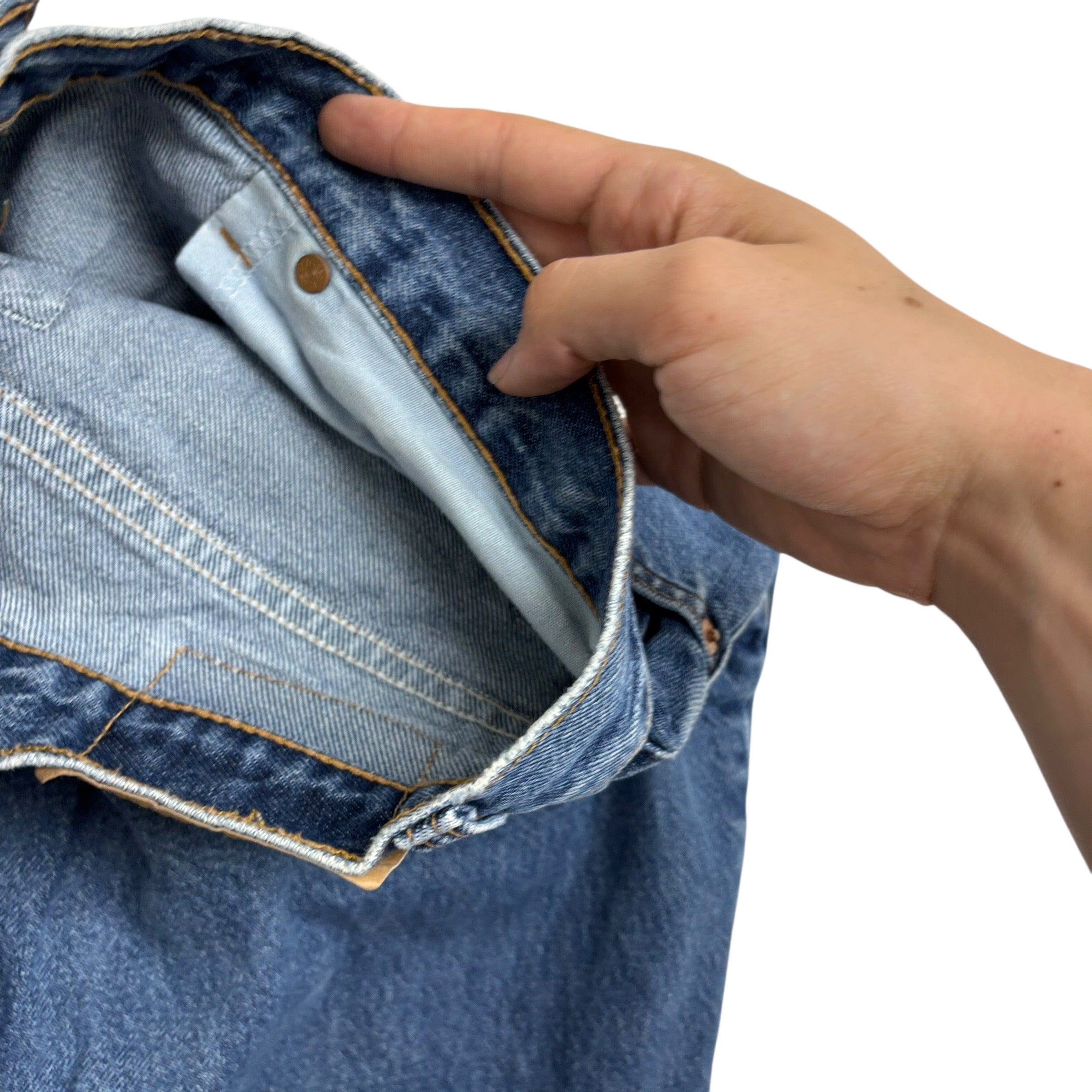 Levis 550 Jeans W38 L30 Womens Mid Blue Relaxed Tapered Fit Vintage