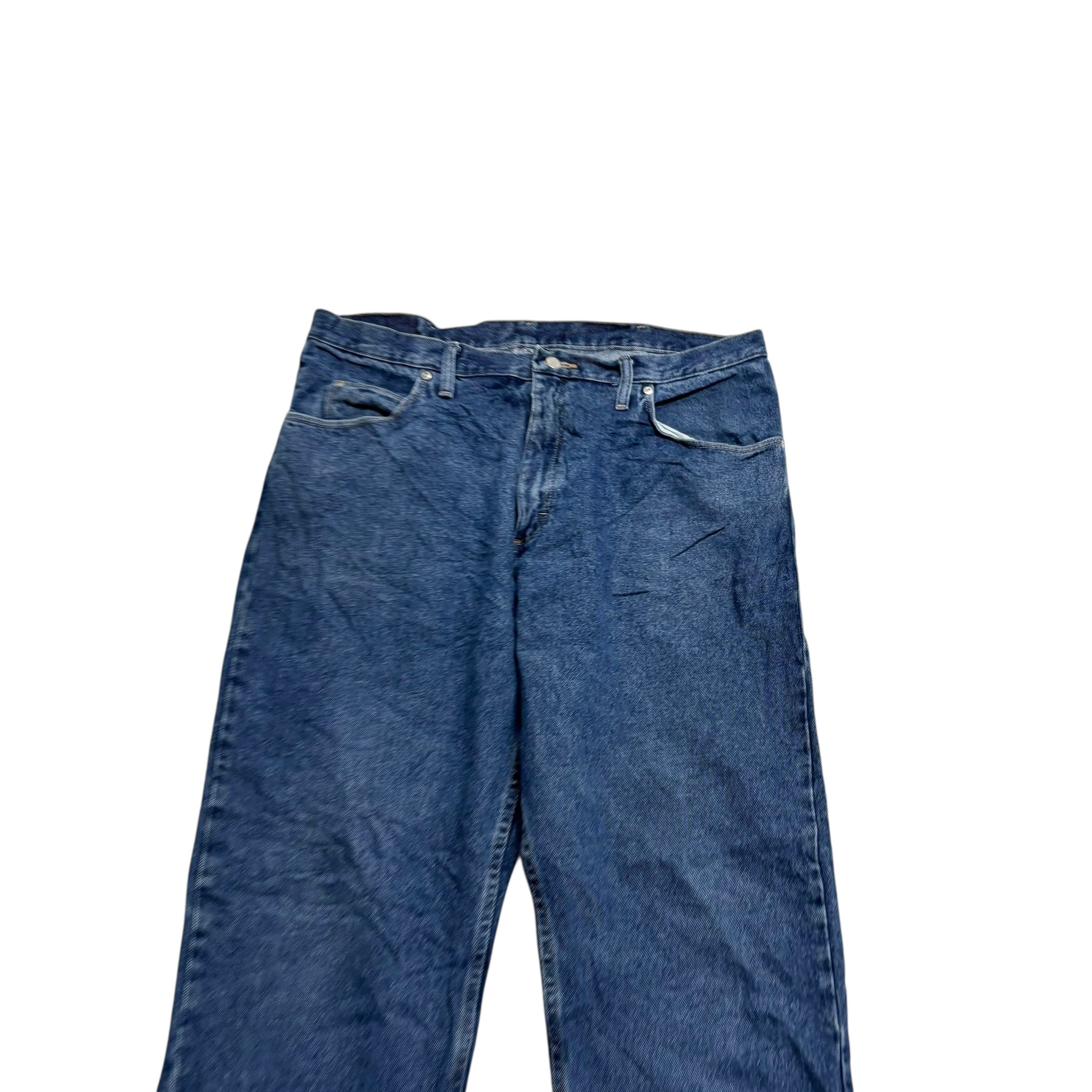 Wrangler Jeans W38 L32 Mens Mid Blue Relaxed Straight Fit Denim
