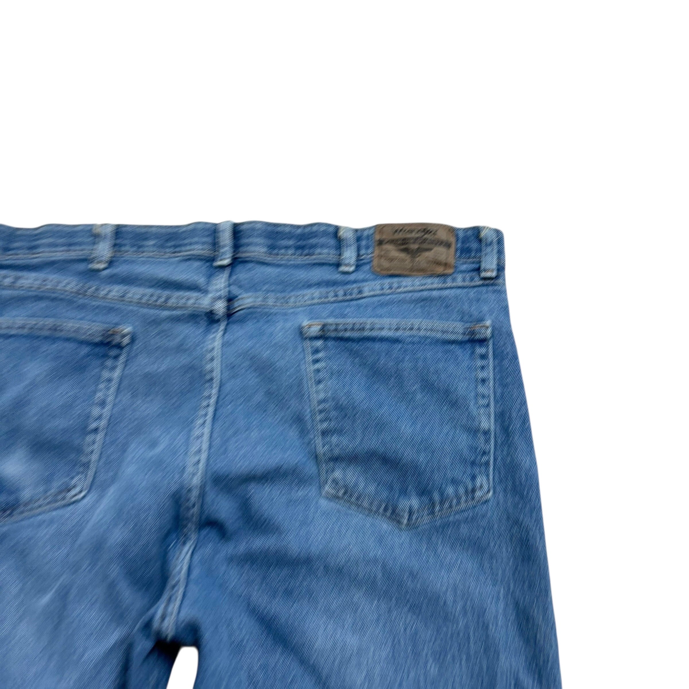 Wrangler Jeans W38 L30 Mens Mid Blue Regular Straight Fit Stretch Denim