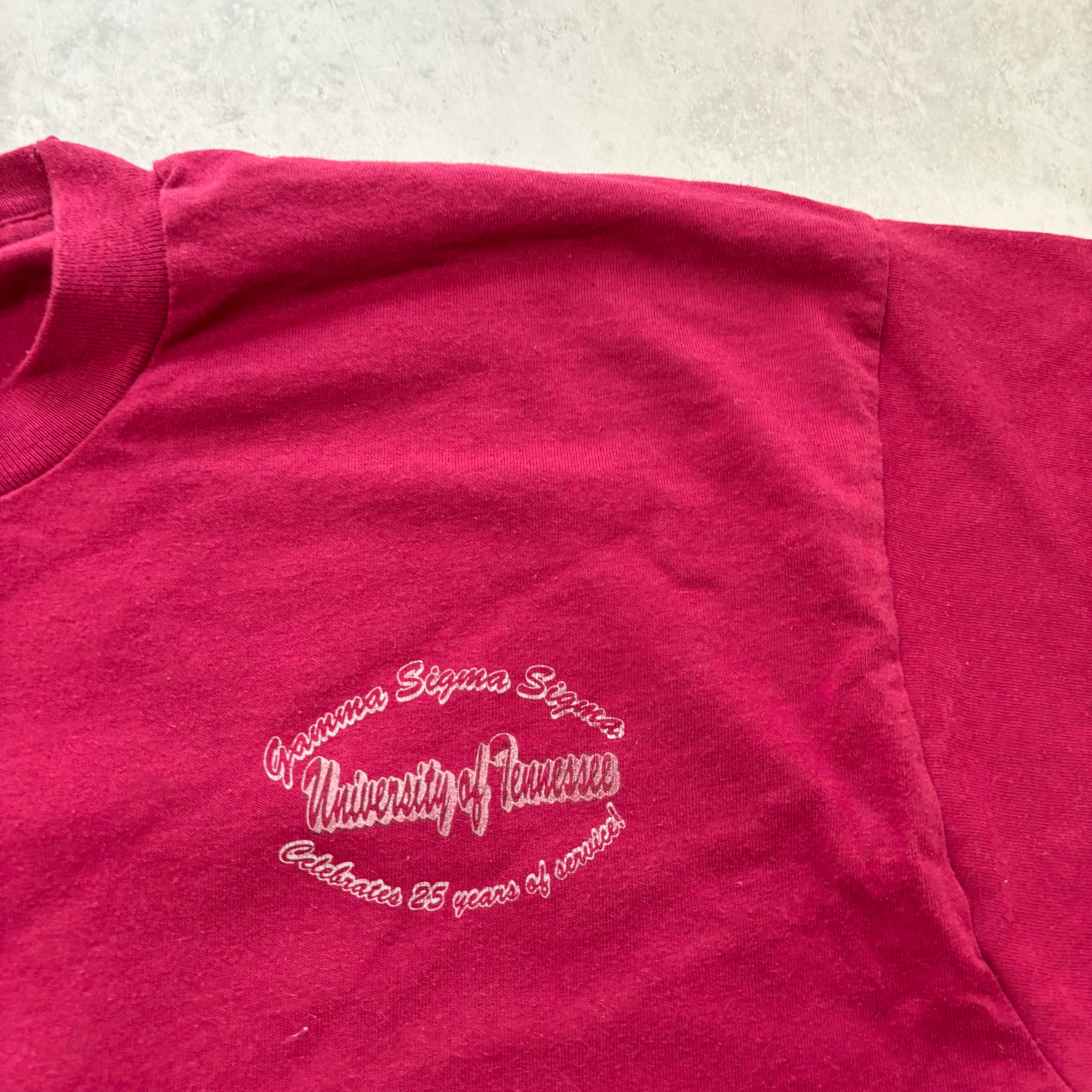 Vintage T Shirt Mens XL Burgundy Single Stitch Graphic Print 90s USA