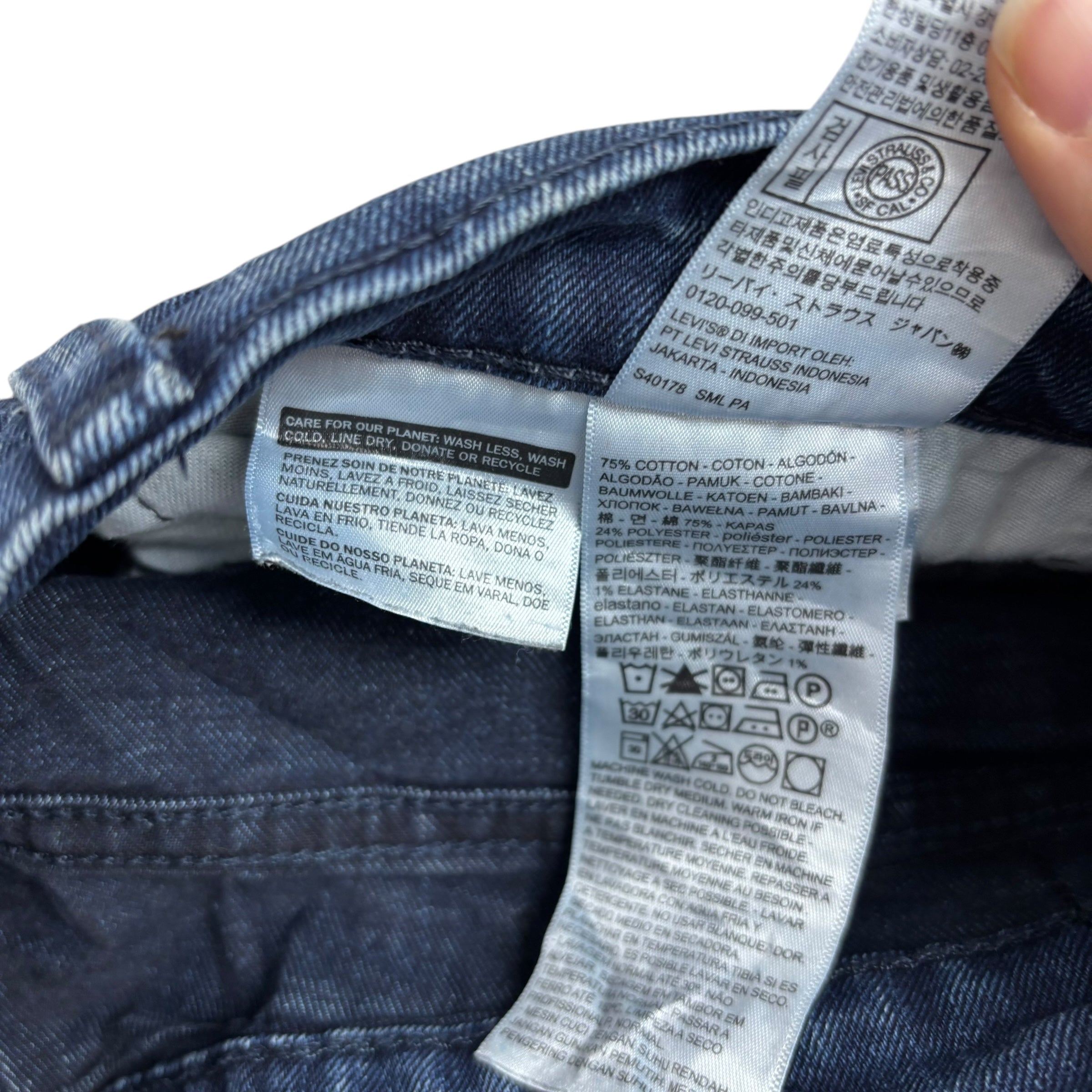 Levis 550 Jeans W34 L29 Mens Navy Blue Baggy Relaxed Straight Stretch Denim (E)