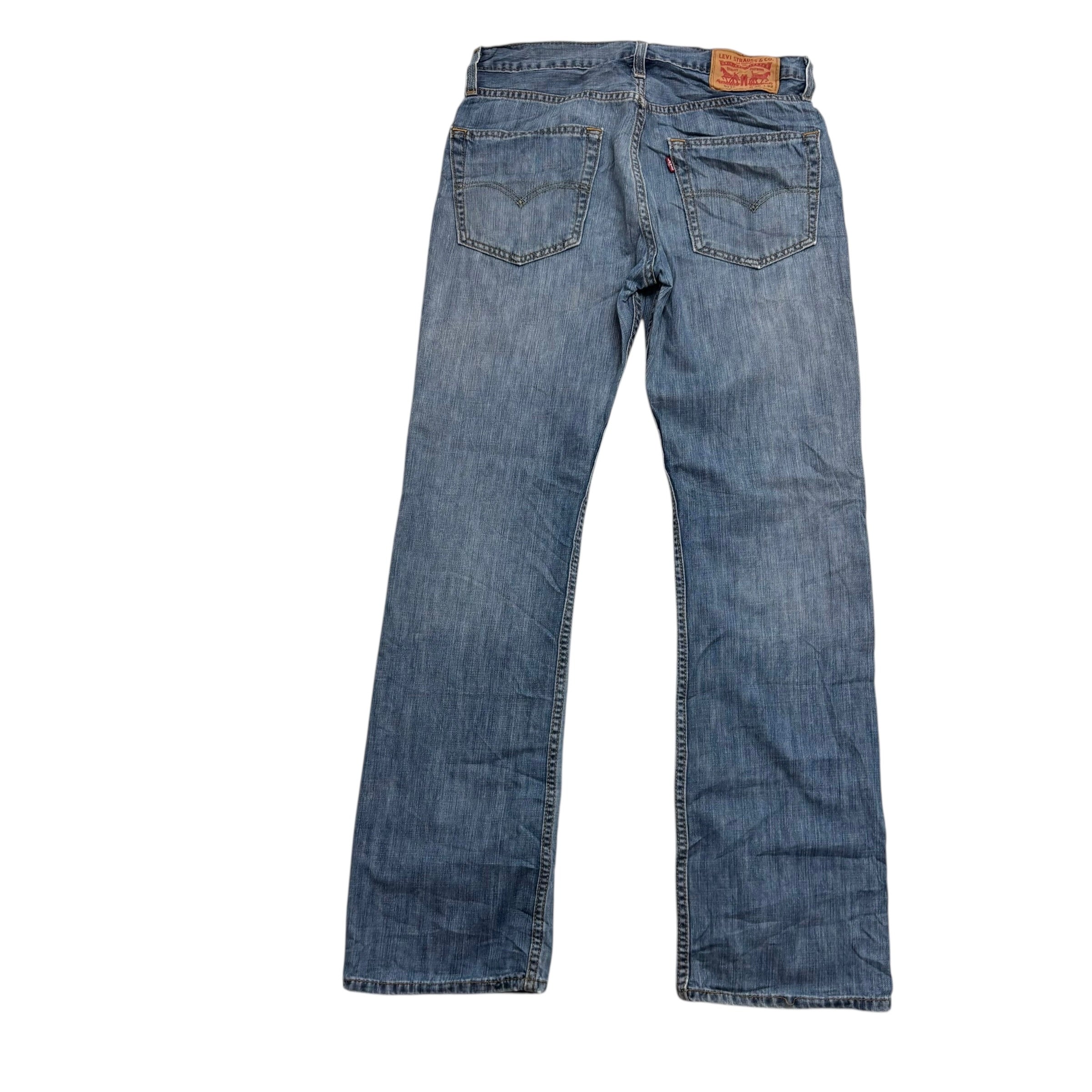 Levis 527 Jeans W30 L32 Mens Mid Blue Slim Bootcut Fit Denim (E)