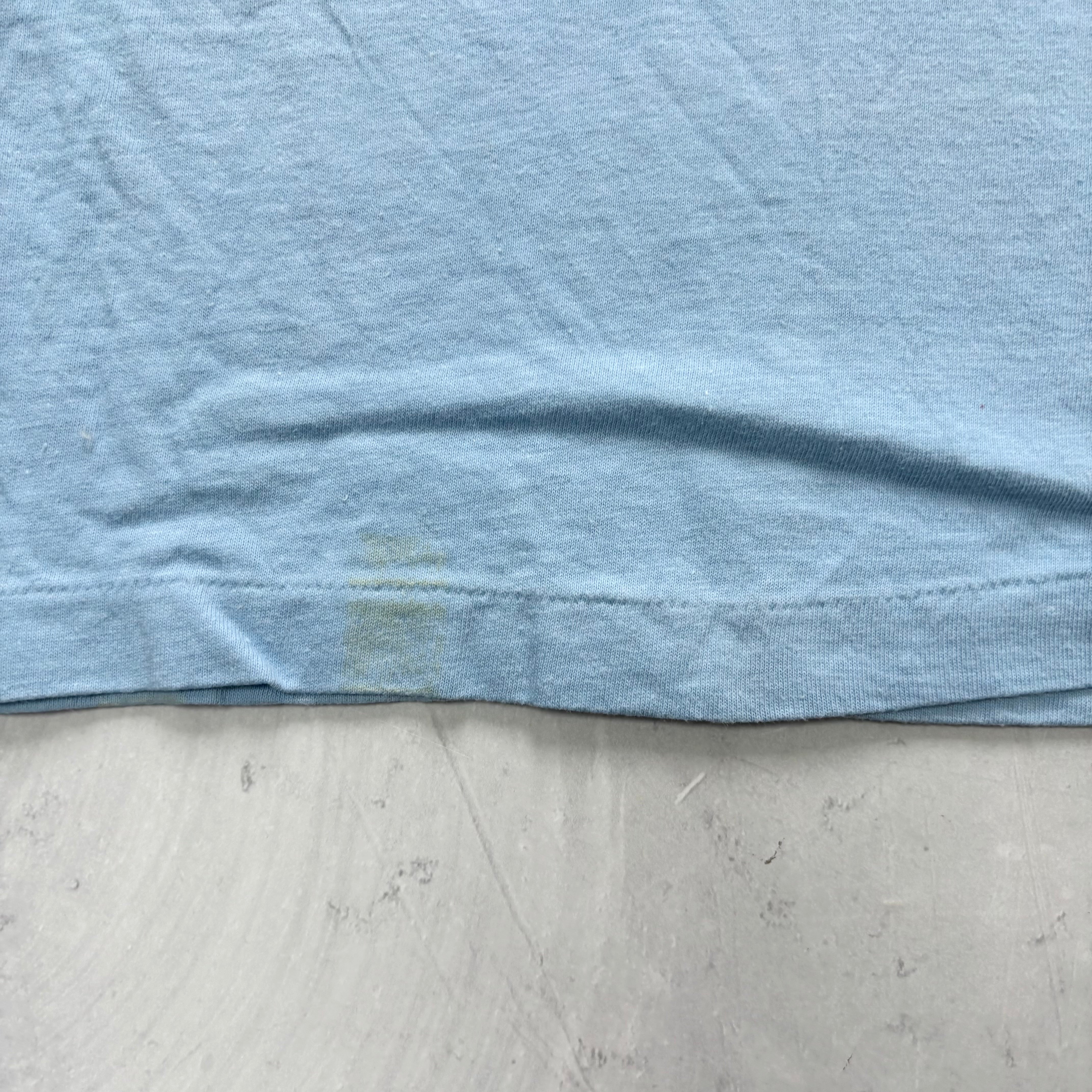 Vintage T Shirt Mens XS Blue Single Stitch Graphic Print 90s USA Beefy-T (F)