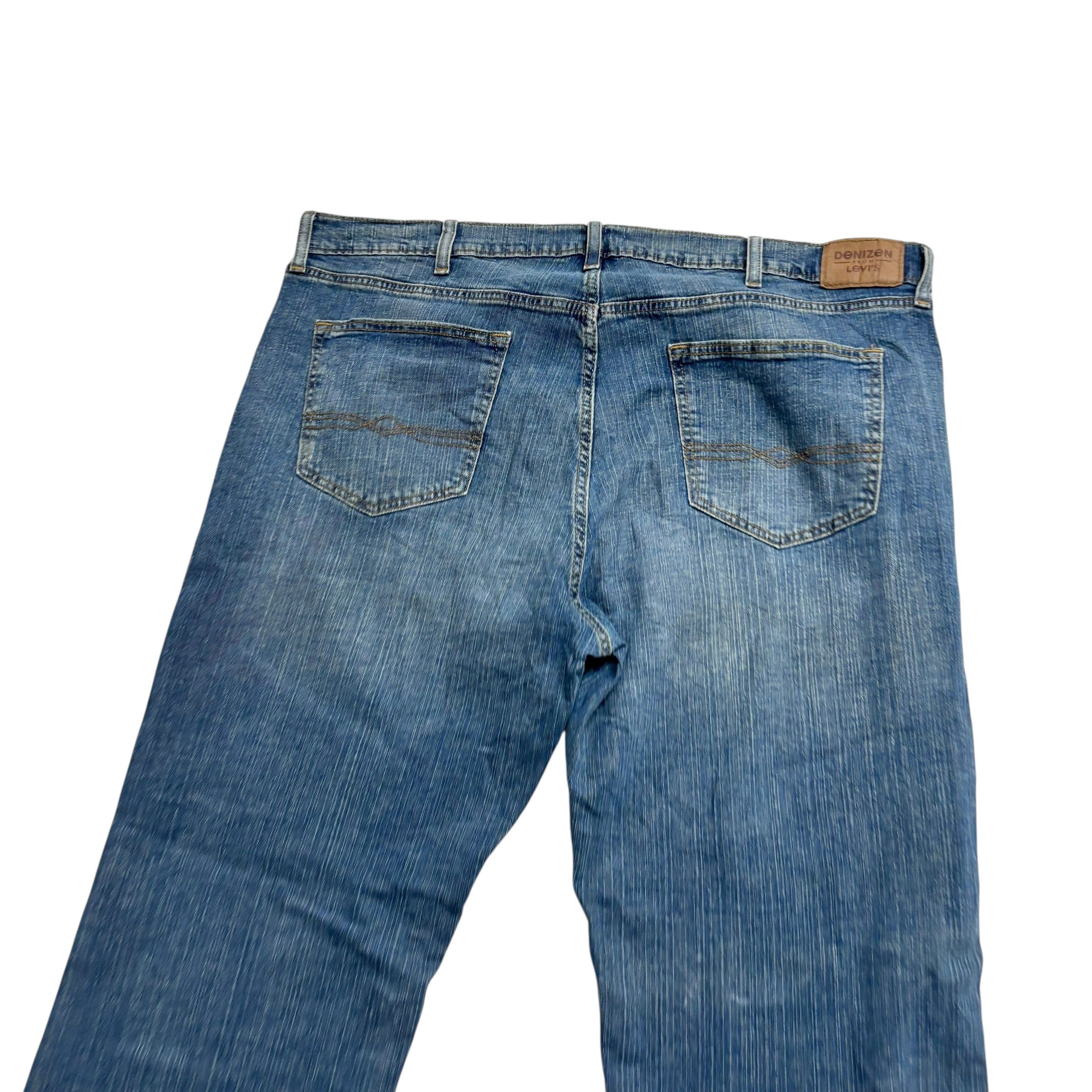 Levis Denizen Jeans W42 L30 Mens Mid Blue Relaxed Straight Stretch Denim (E)