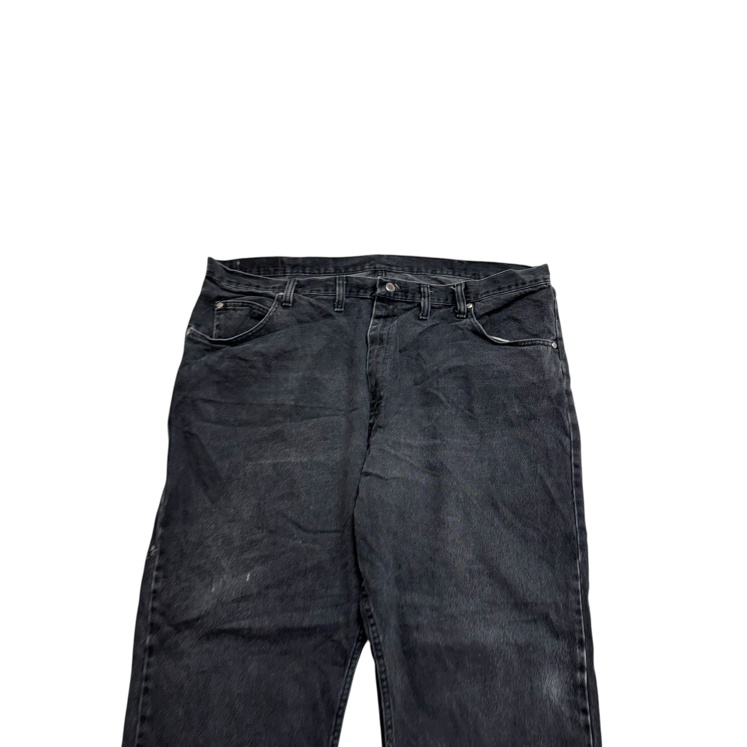 Wrangler Jeans W44 L30 Mens Black Baggy Relaxed Straight Fit Denim