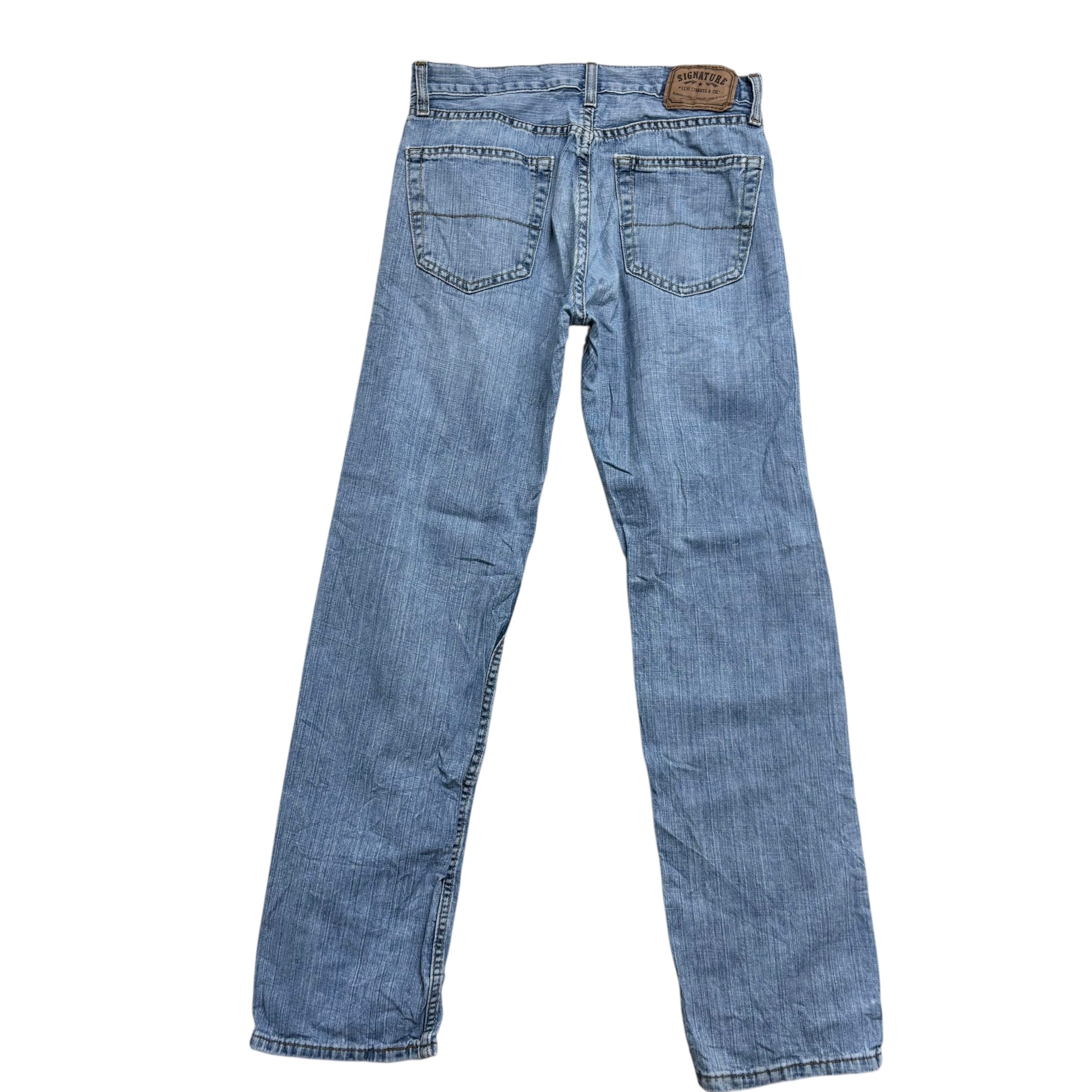 Levis Signature Jeans W29 L32 Mens Light Blue Regular Straight Fit Denim (E)