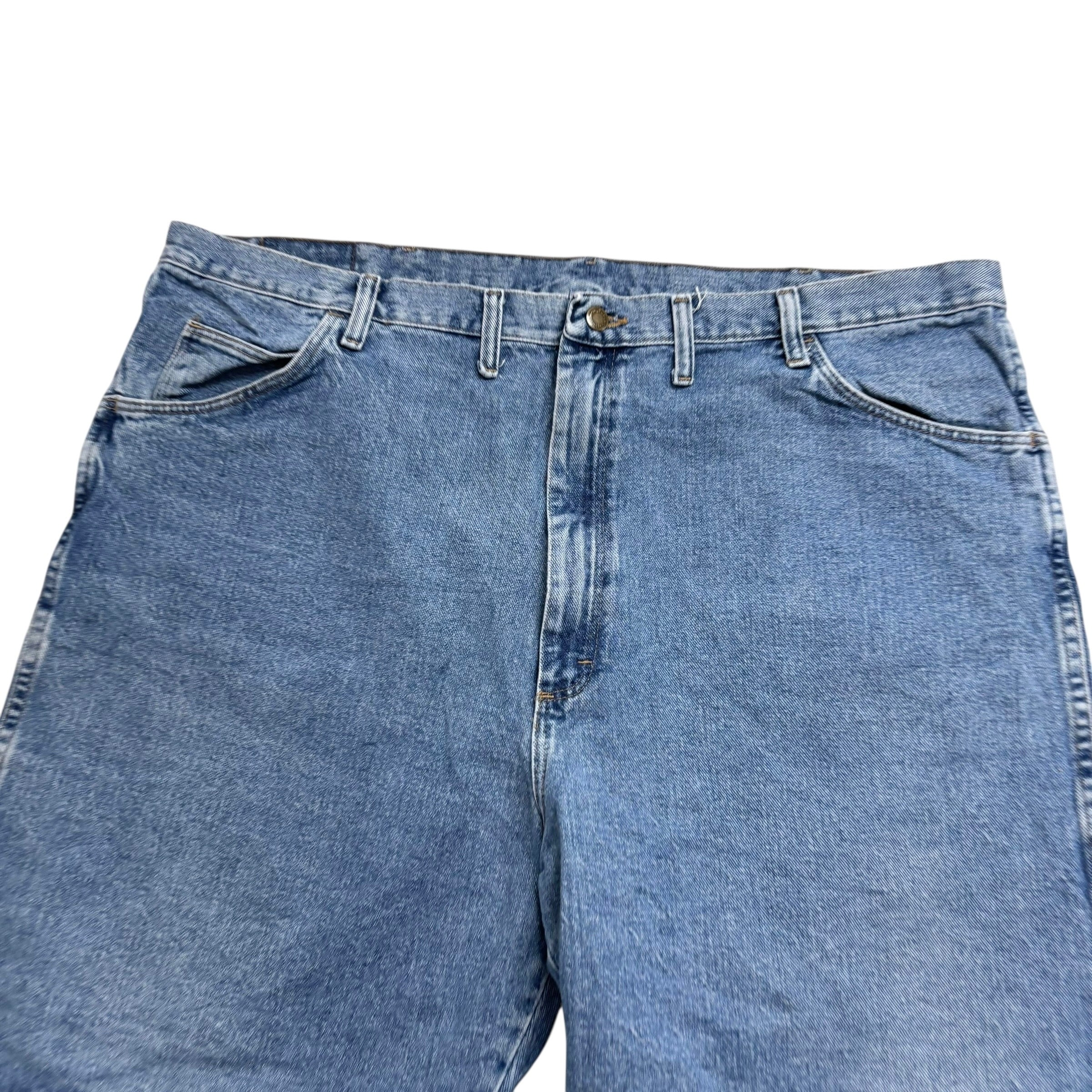 Vintage Wrangler Baggy Jorts W44 Mens Denim Shorts Mid Blue Relaxed Fit