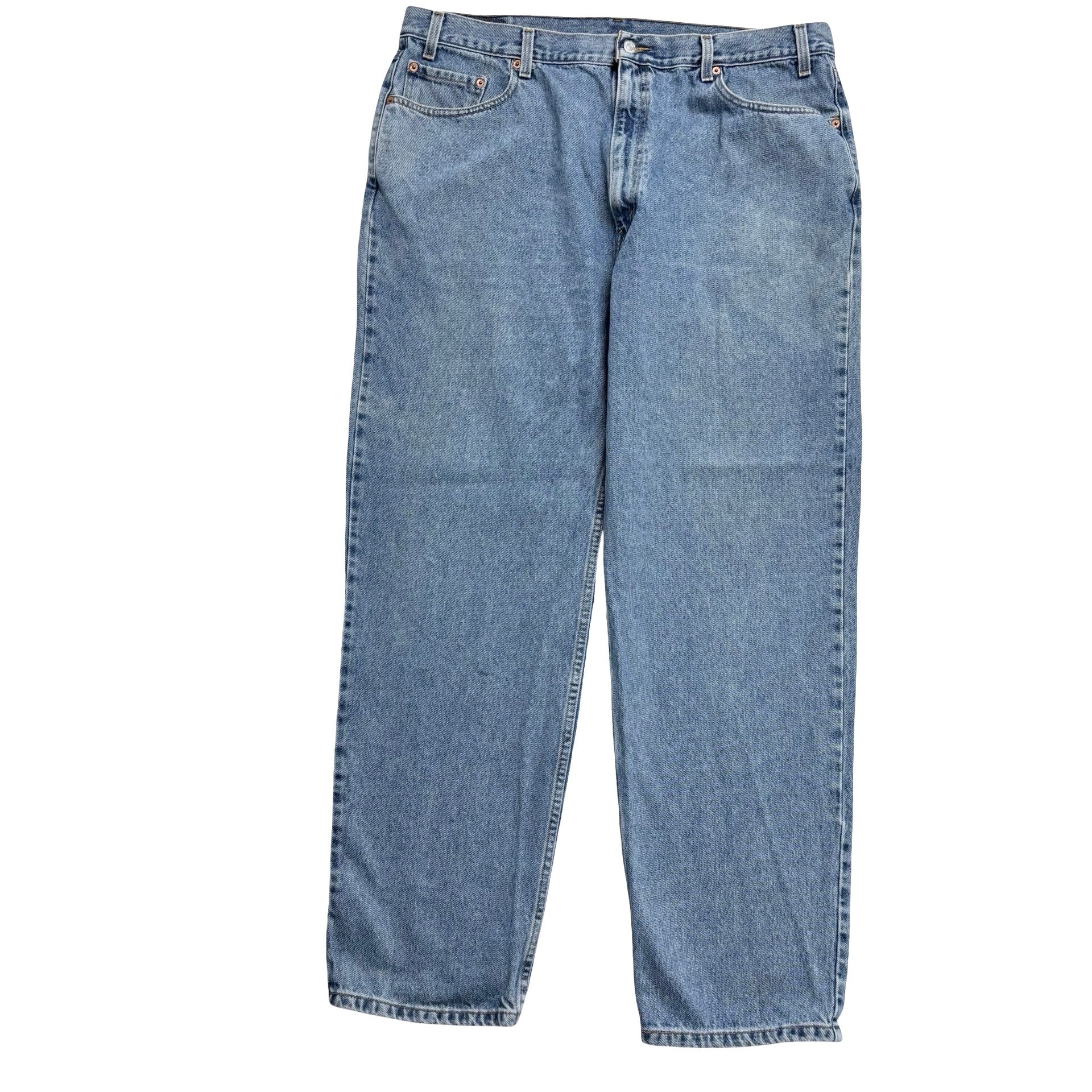 Levis 550 Jeans W40 L32 Mens Light Blue Relaxed Straight Fit Vintage Denim (E)