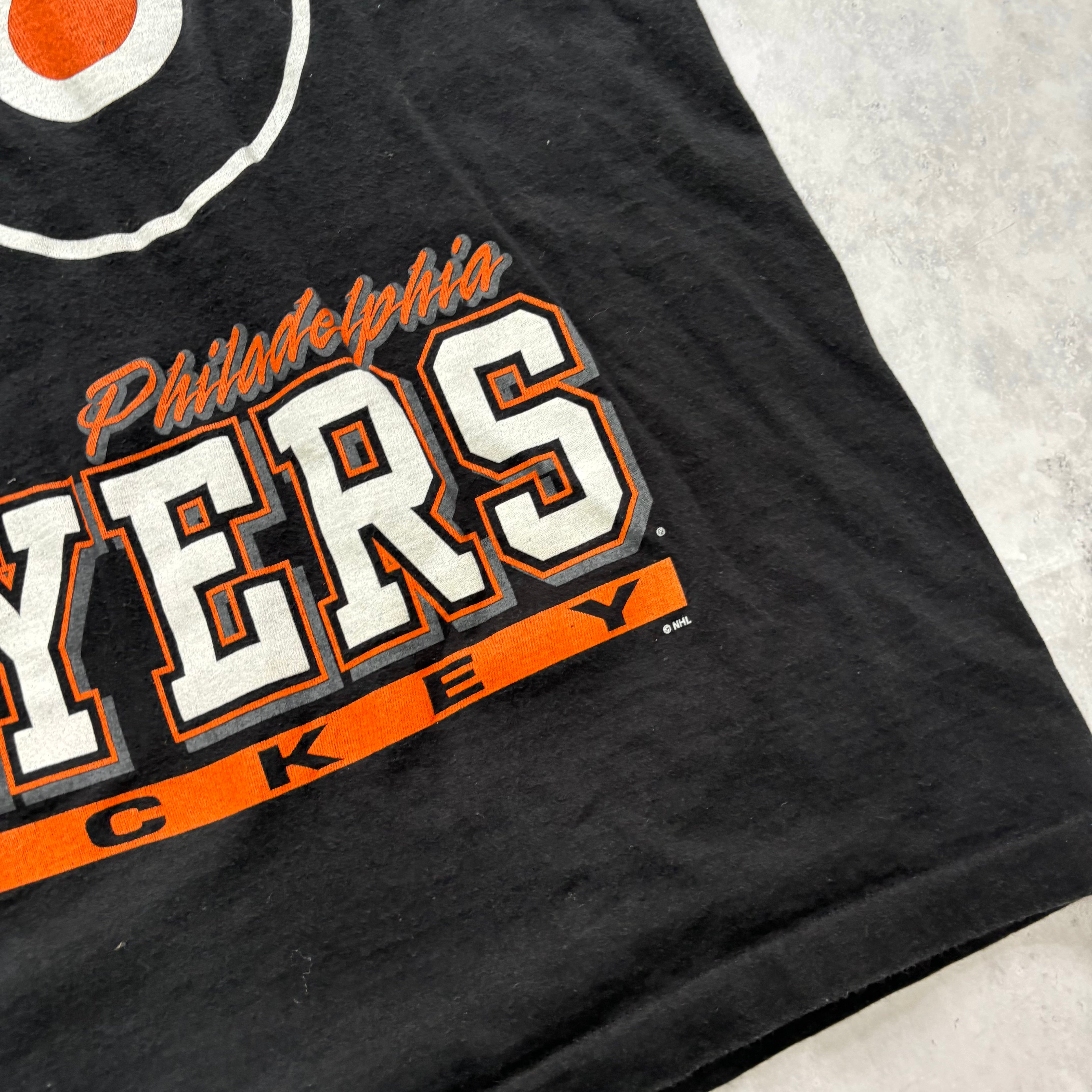 Vintage T Shirt Mens XL Black Single Stitch Graphic Print 90s Hockey (E)