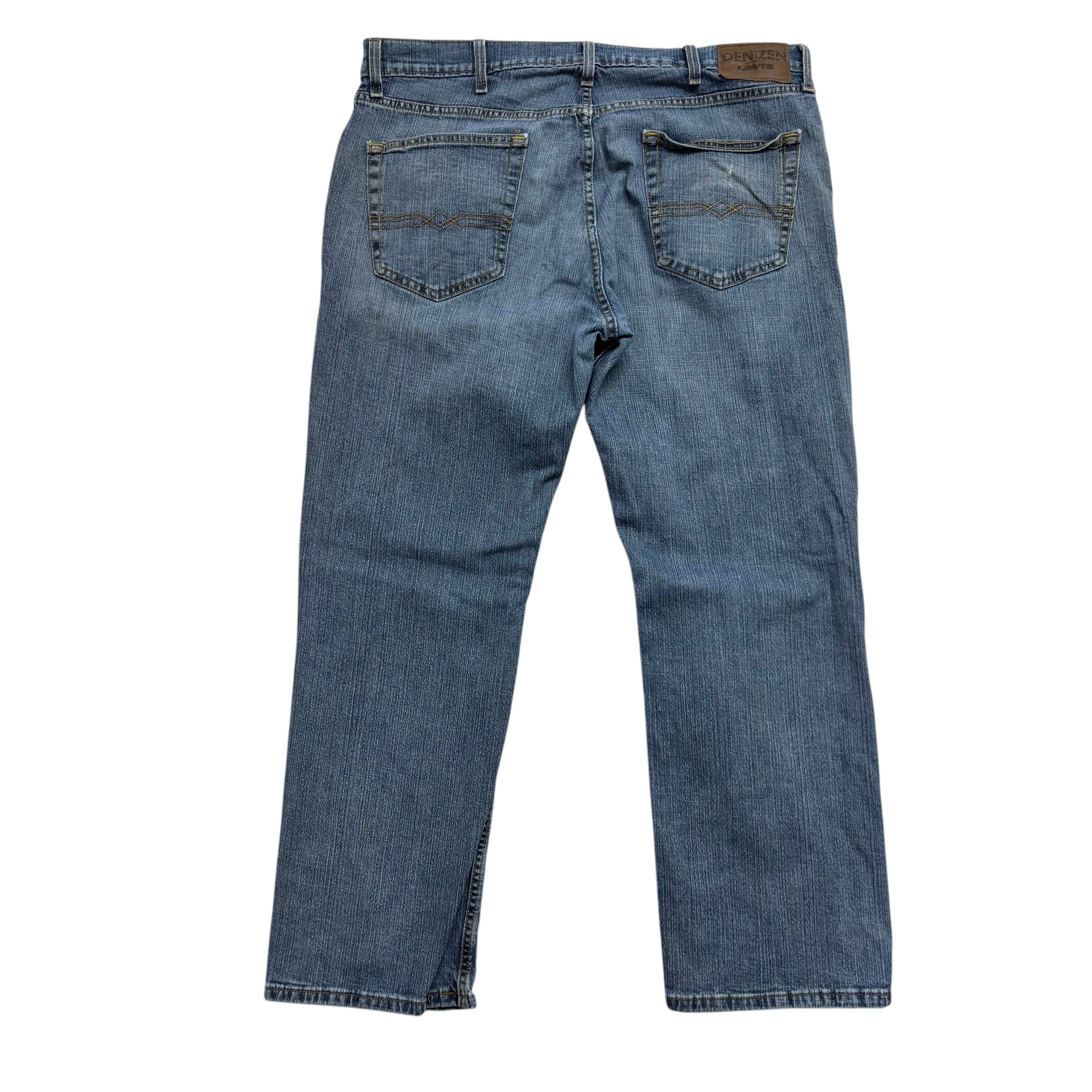 Levis Denizen Jeans W40 L30 Mens Mid Blue Relaxed Straight Fit Stretch