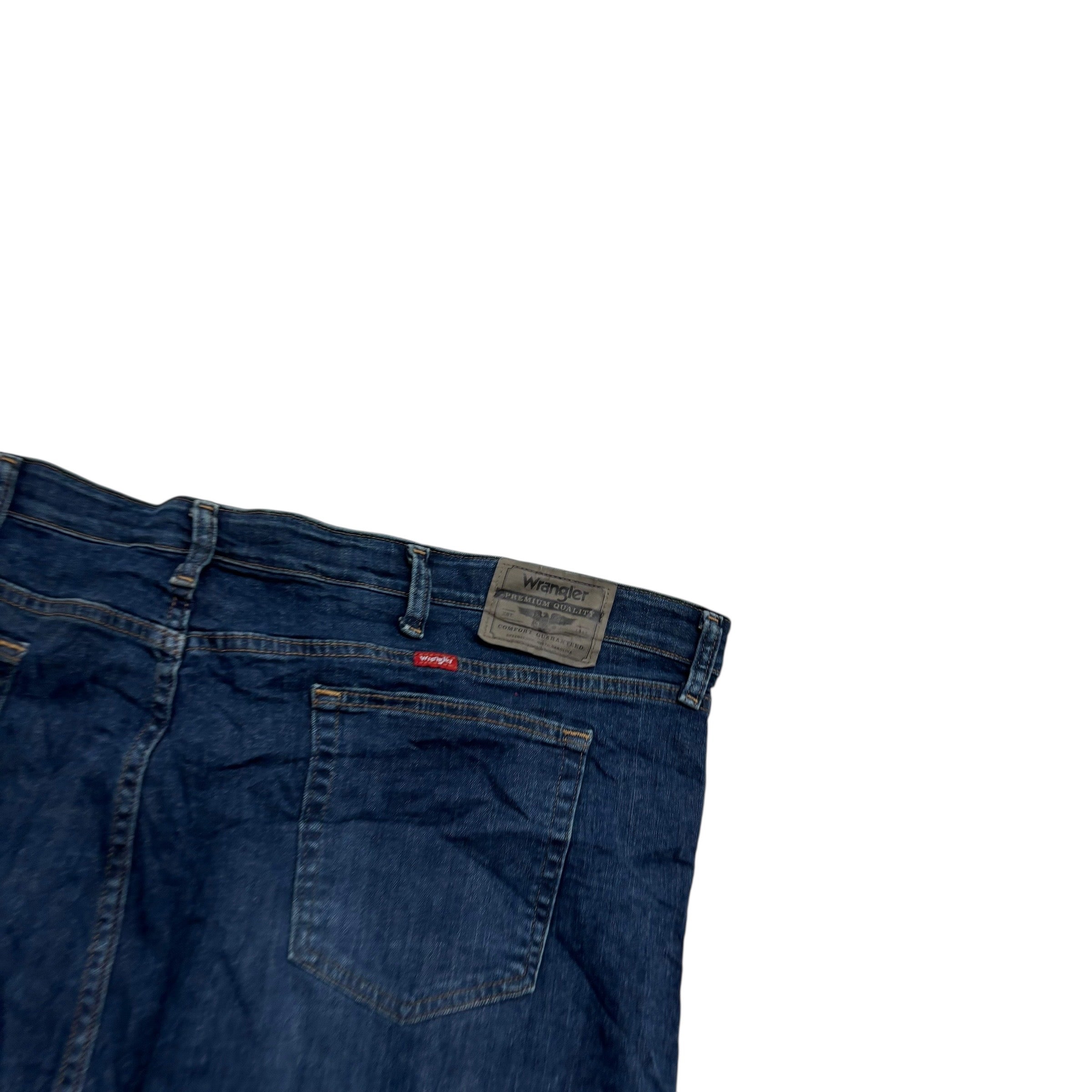 Wrangler Jeans W48 L30 Mens Dark Blue Relaxed Straight Fit Stretch Denim (E)