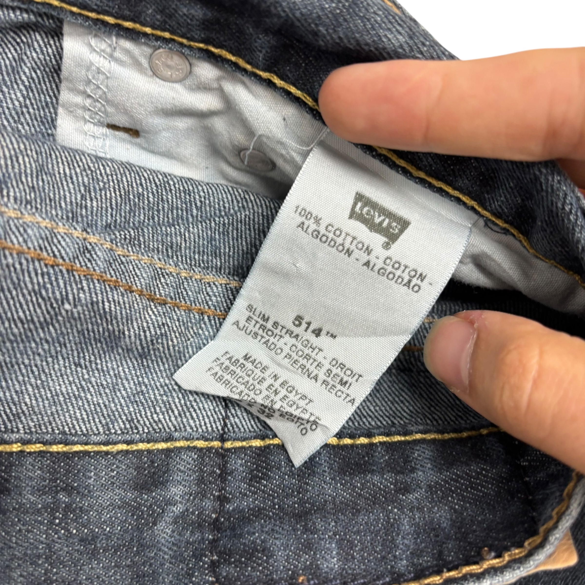 Levis 514 Jeans W36 L32 Mens Dark Blue Baggy Relaxed Straight Fit Vintage (E)