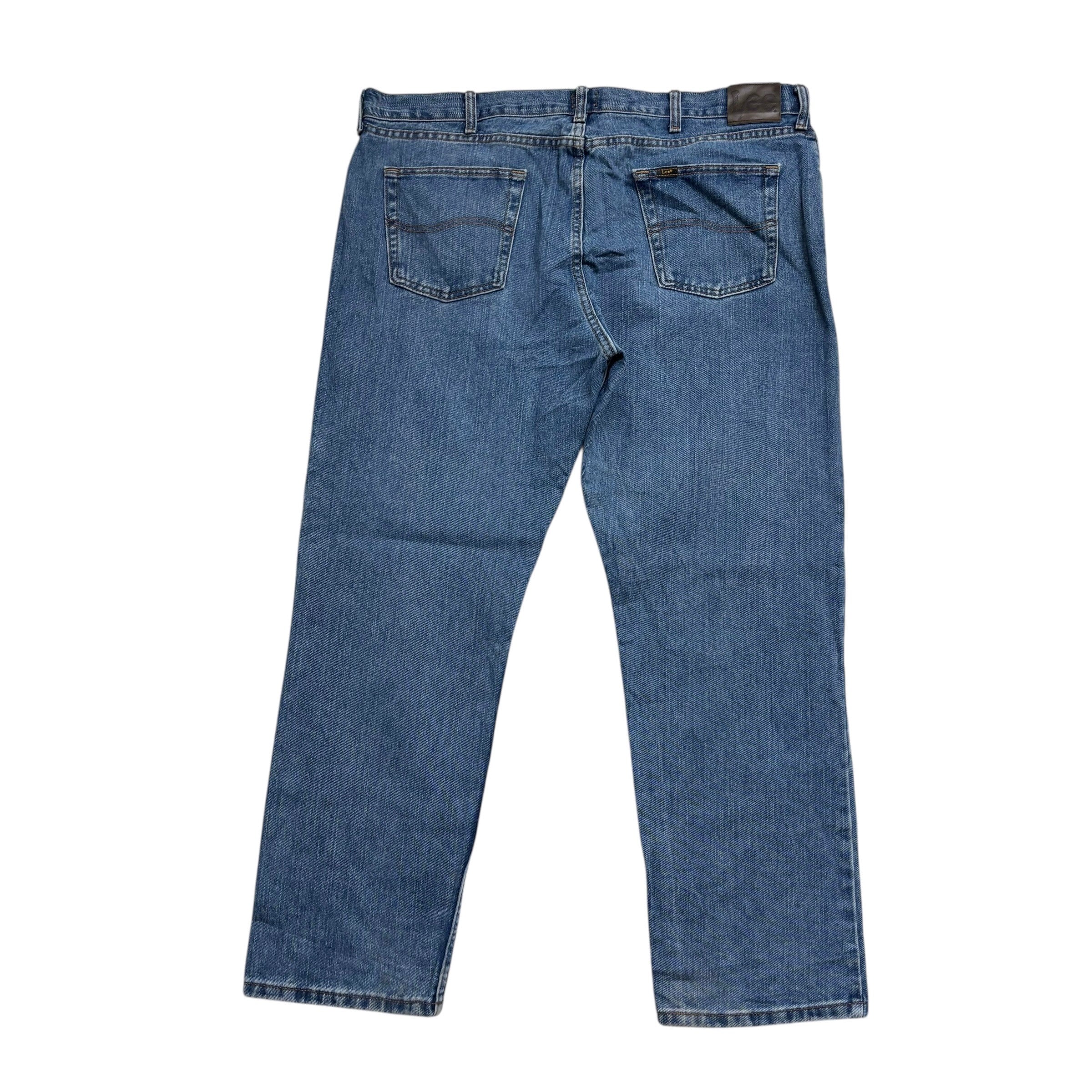 Lee Jeans W42 L30 Mens Mid Blue Regular Straight Fit Denim (E)